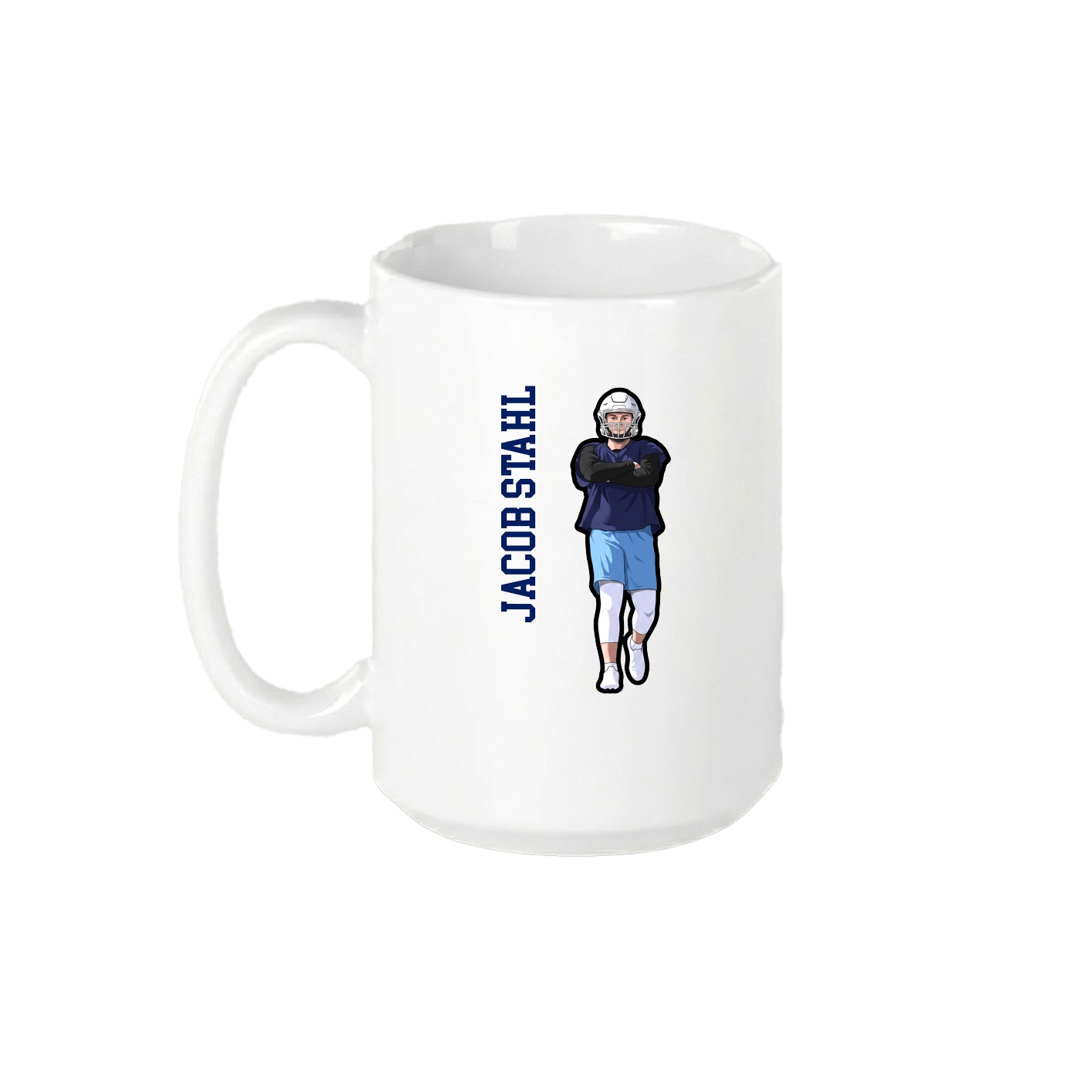 15oz Coffee Mug — Name Vertical in White