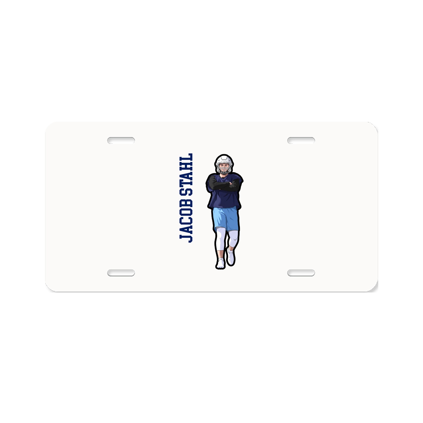 License Plate — Name Vertical in Classic