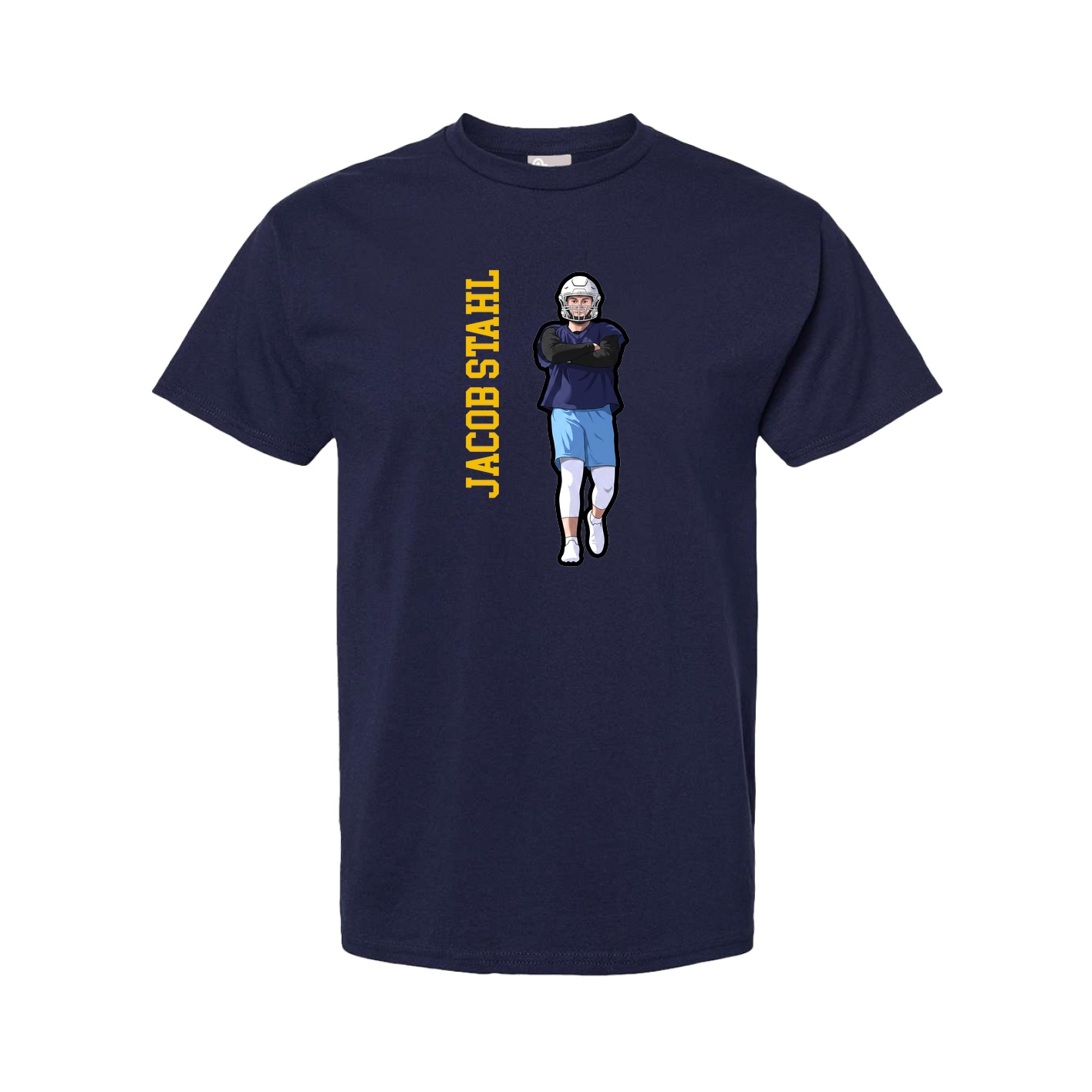 Tee — Name Vertical in Navy