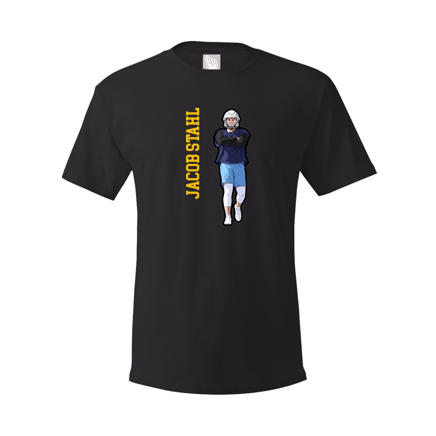 Youth Tee — Name Vertical in Black