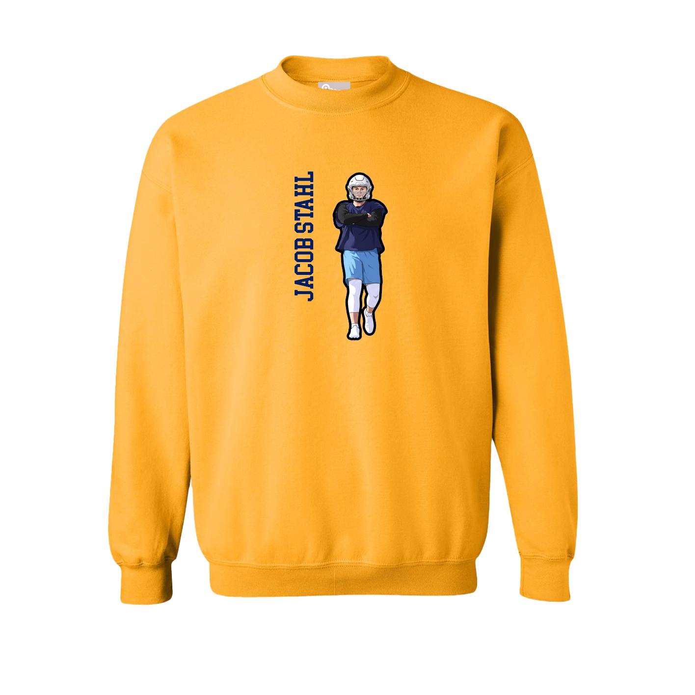 Fleece Crew — Name Vertical in Gold