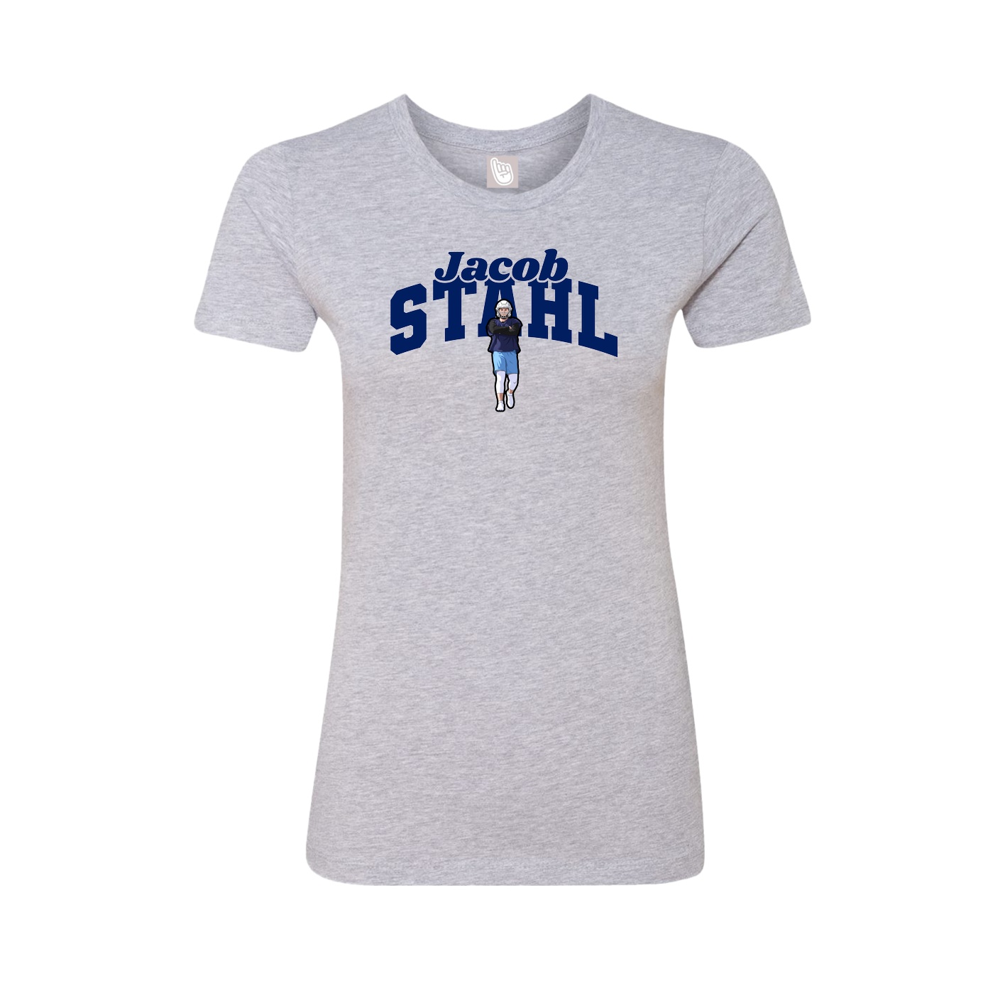Fitted Women's Tee — Signature Arch in Grey