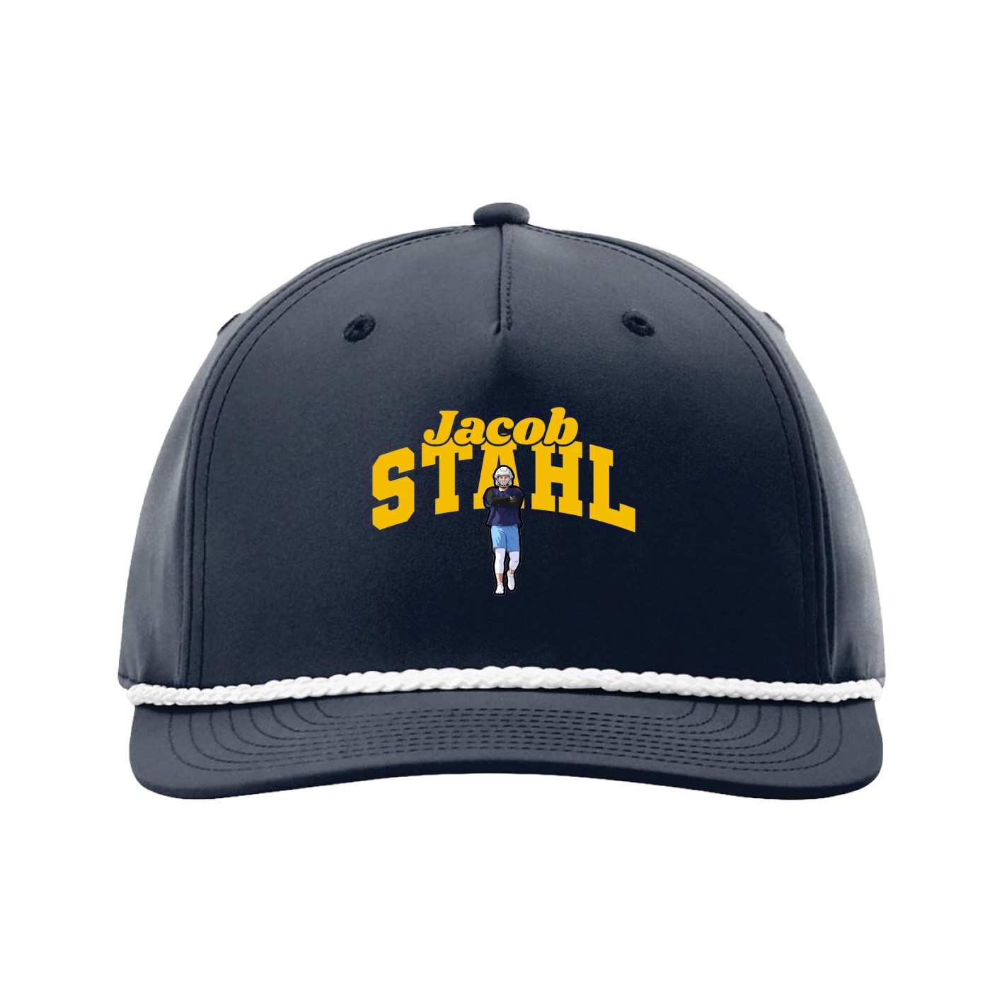 Five-Panel Classic Rope Cap — Signature Arch in Navy