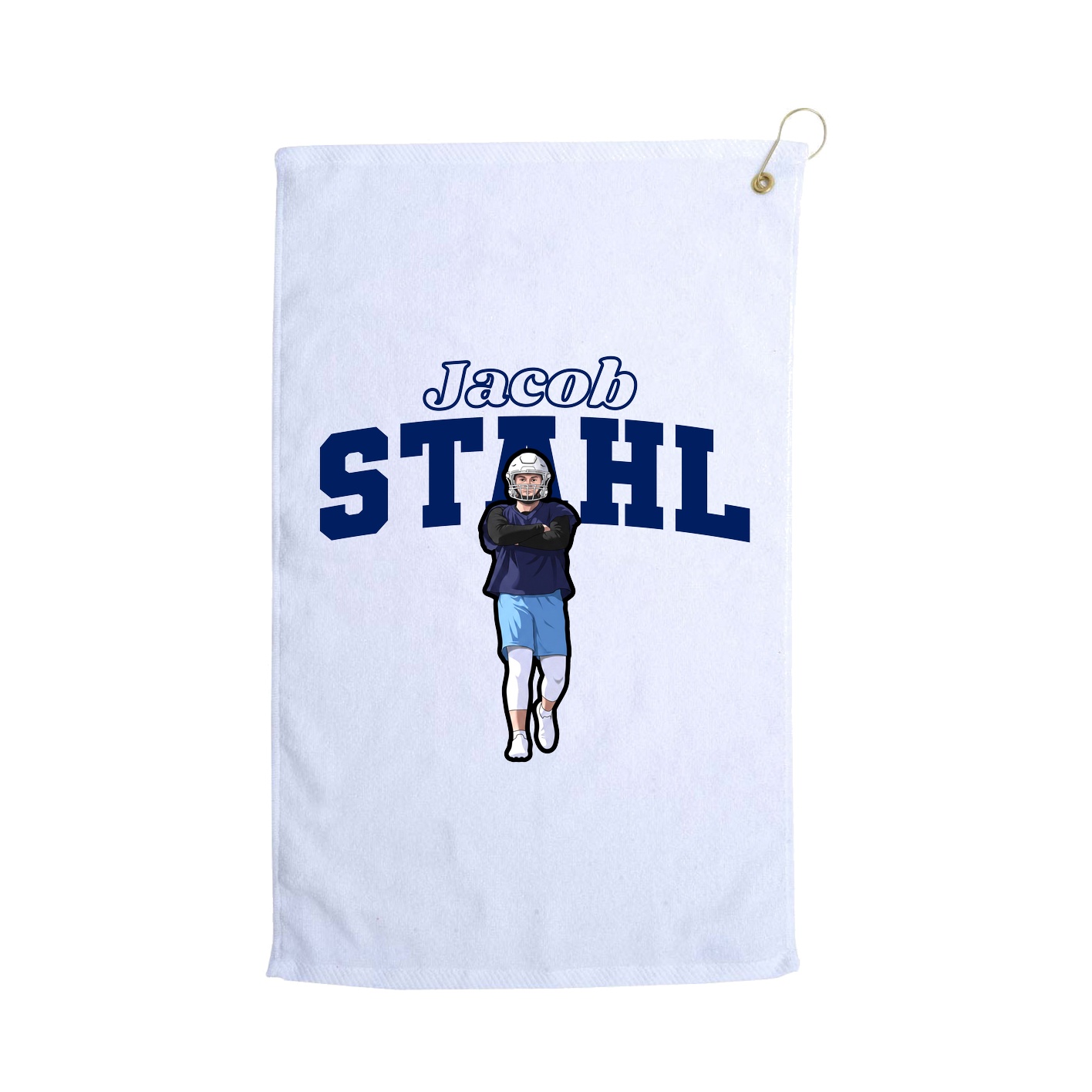 Golf Towel — Name Arch in White