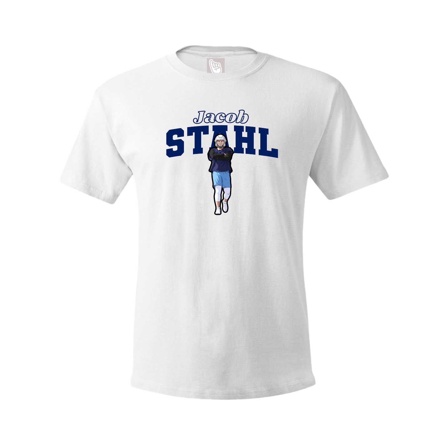 Youth Tee — Name Arch in White