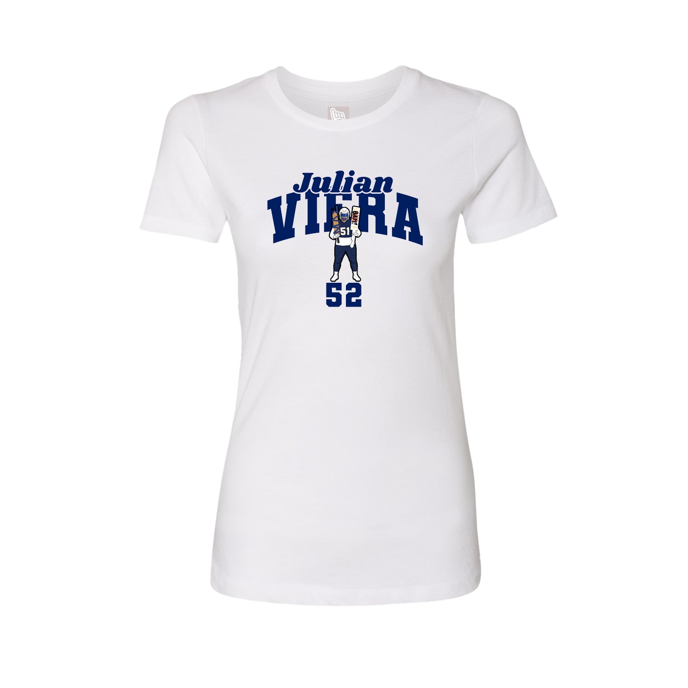 Fitted Women's Tee — Signature Arch in White