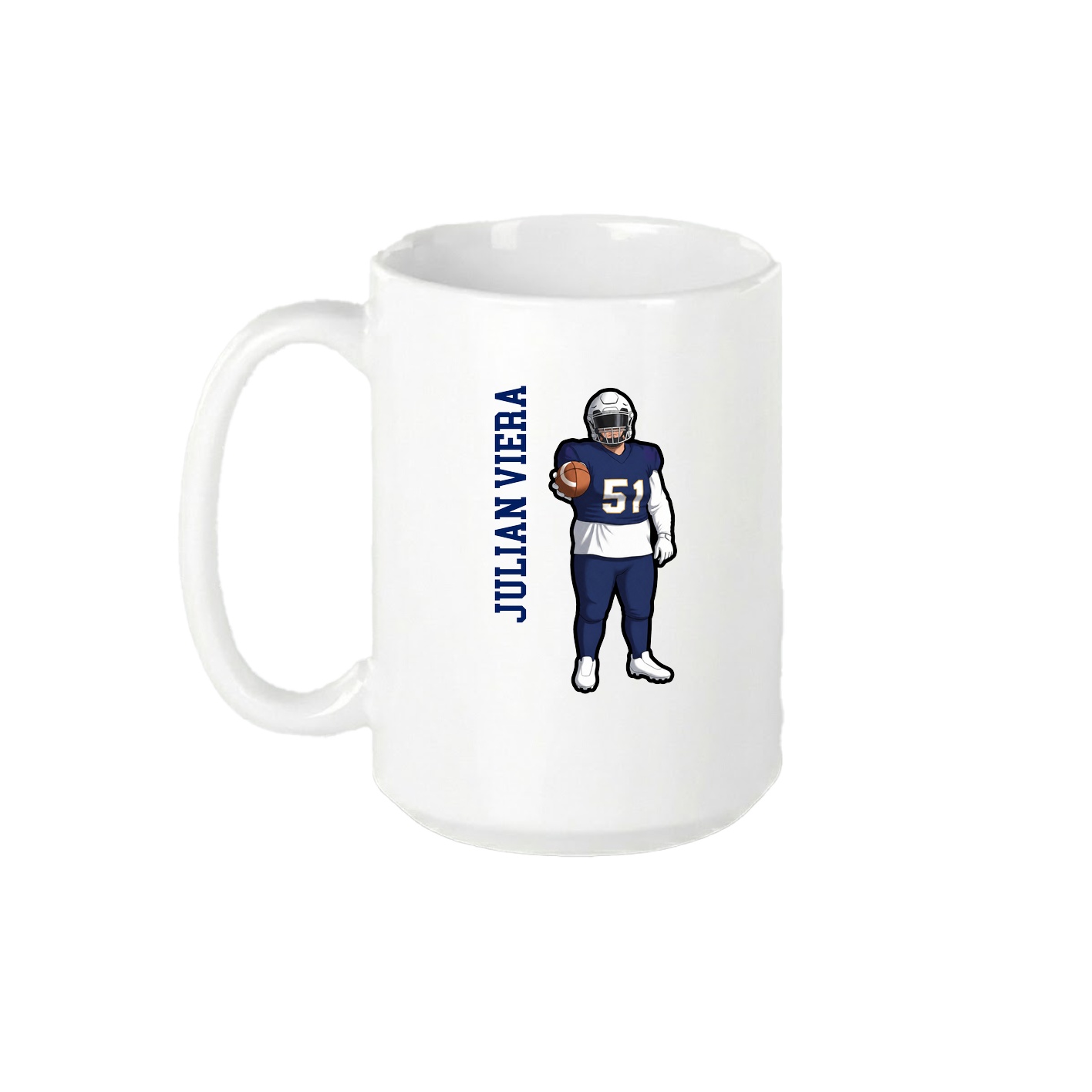 15oz Coffee Mug — Name Vertical in White