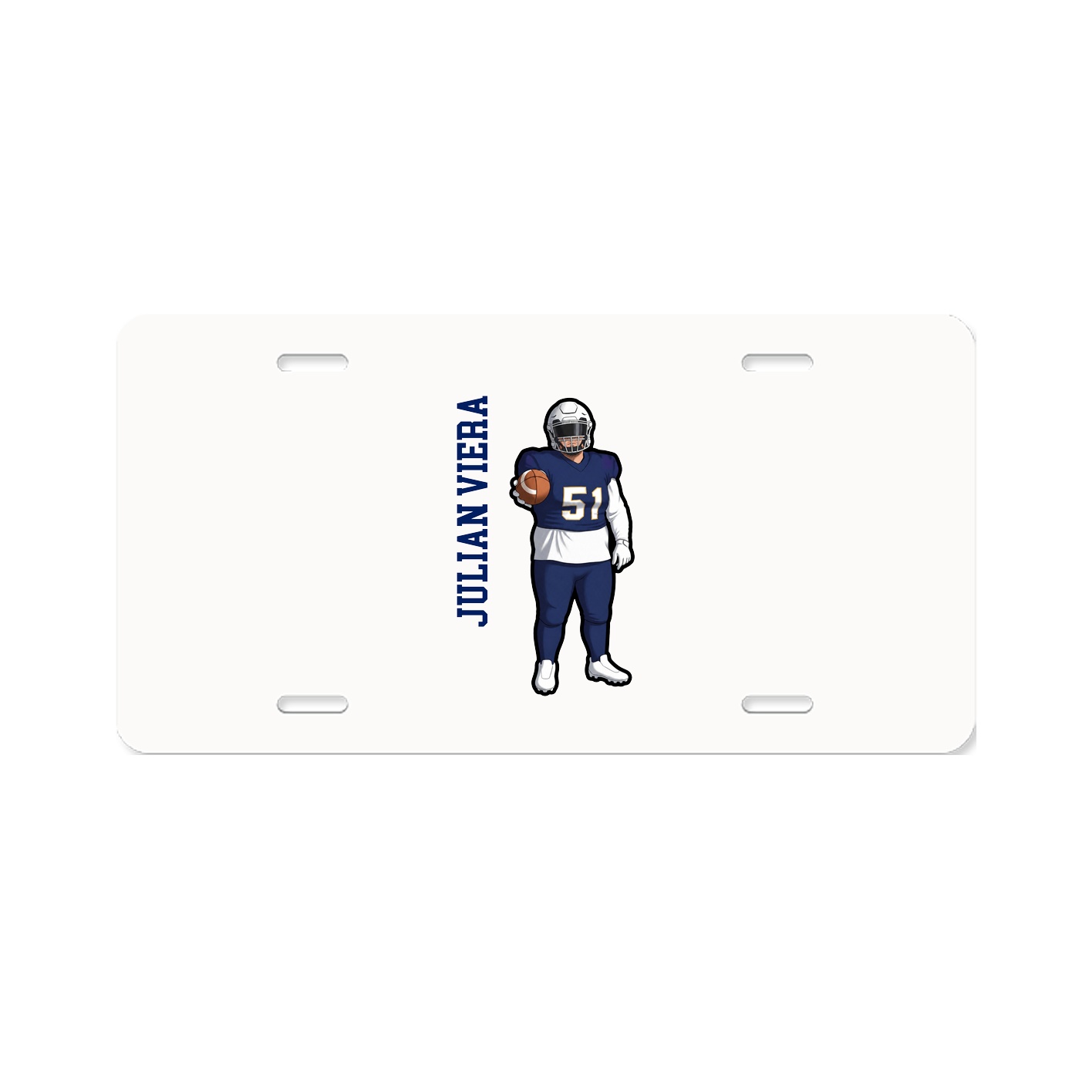 License Plate — Name Vertical in Classic