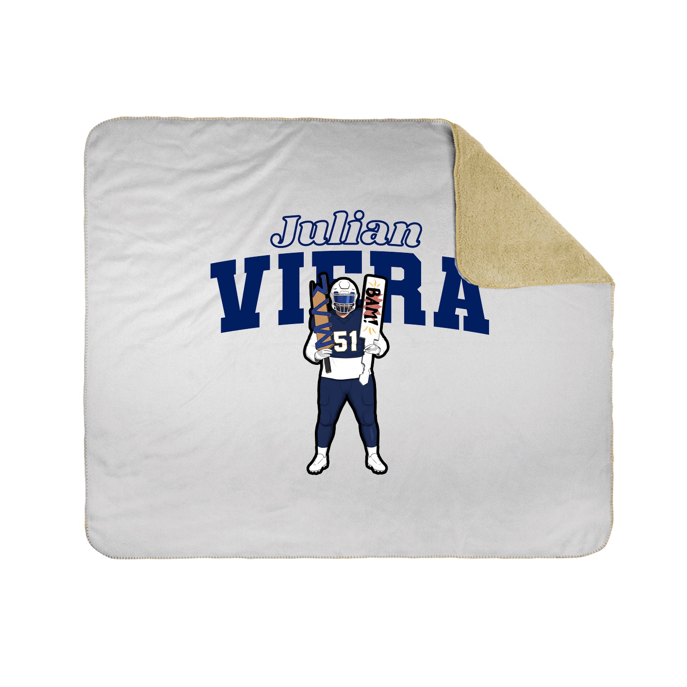 Throw Blanket — Name Arch in White