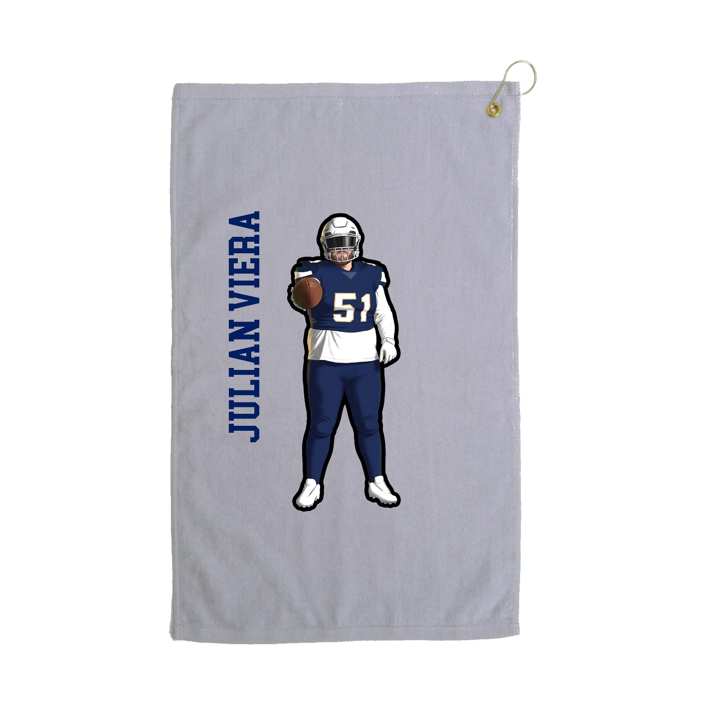 Golf Towel — Name Vertical in Grey