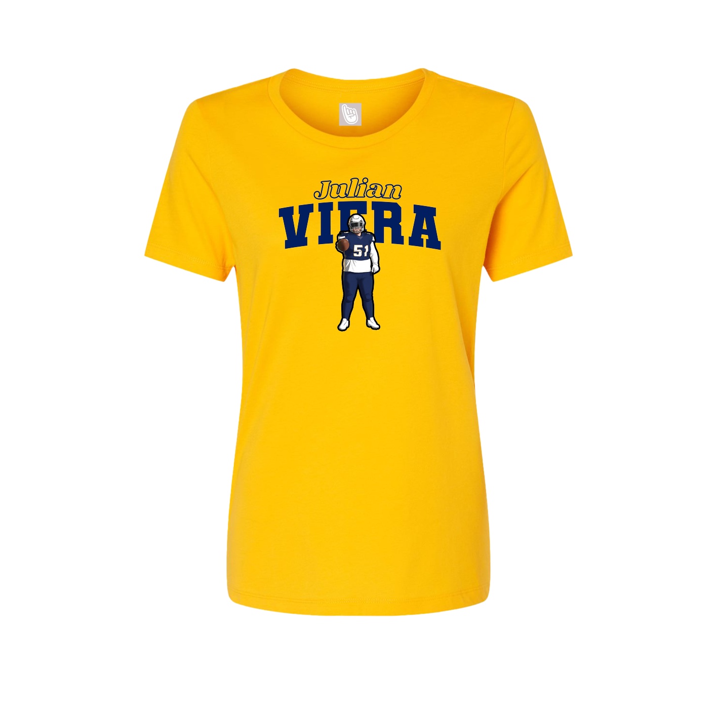 Fitted Women's Tee — Name Arch in Gold