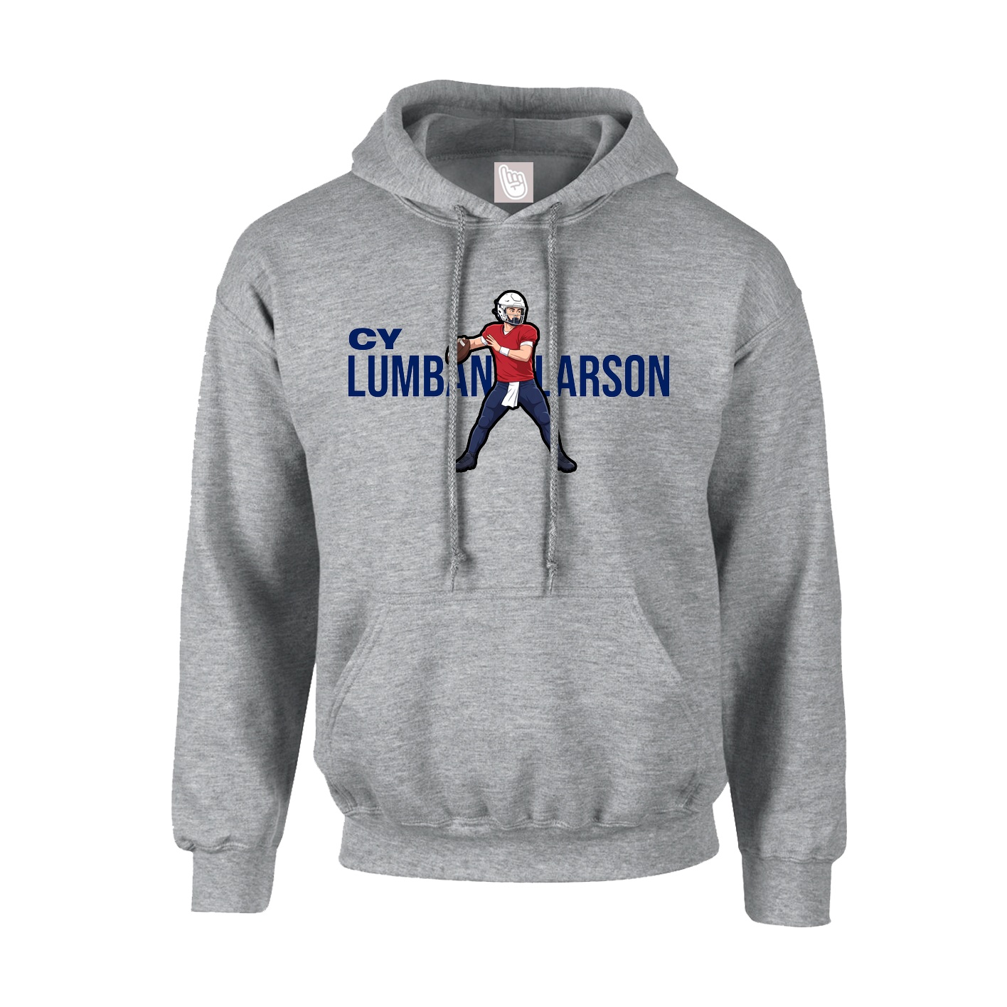 Hoodie — Player Name in Grey