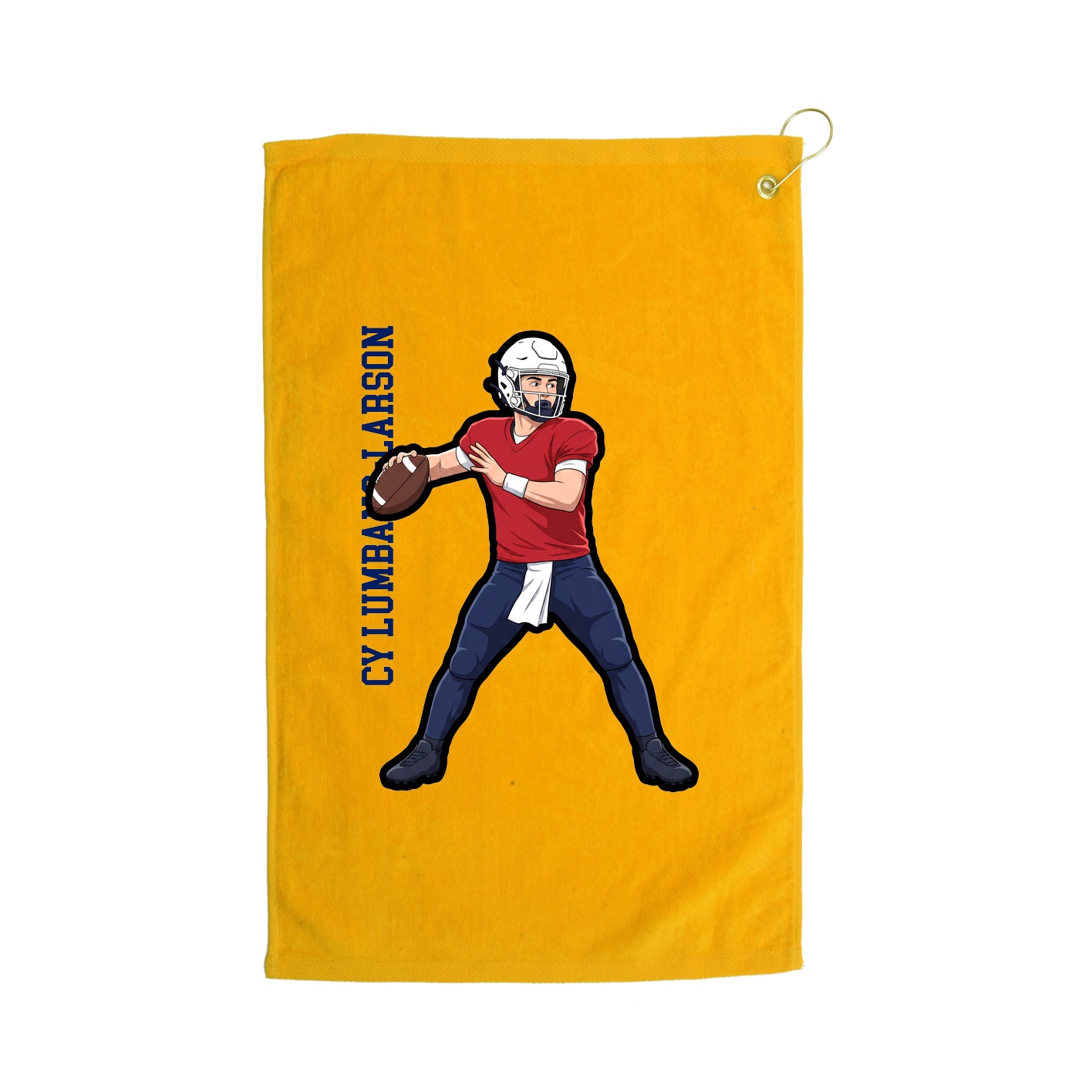 Golf Towel — Name Vertical in Gold