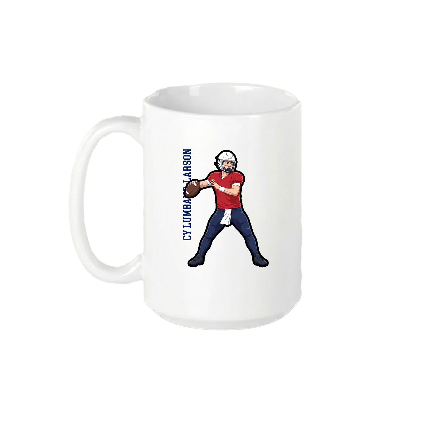 15oz Coffee Mug — Name Vertical in White