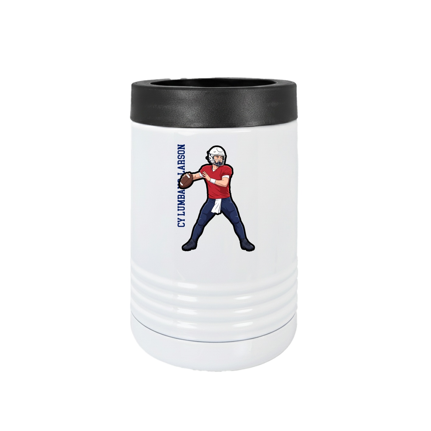 Beverage Holder — Name Vertical in White