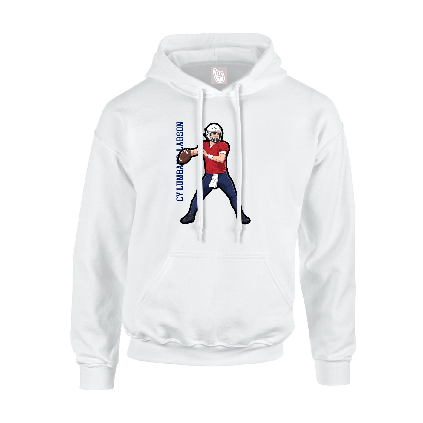 Hoodie — Name Vertical in White