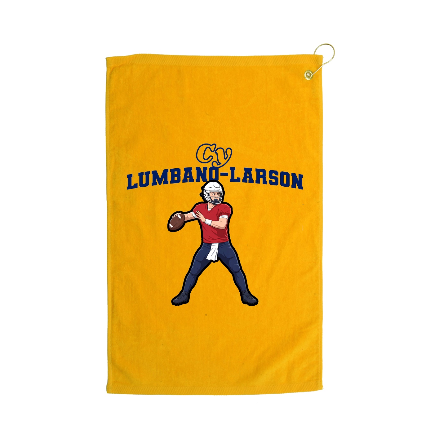 Golf Towel — Name Arch in Gold
