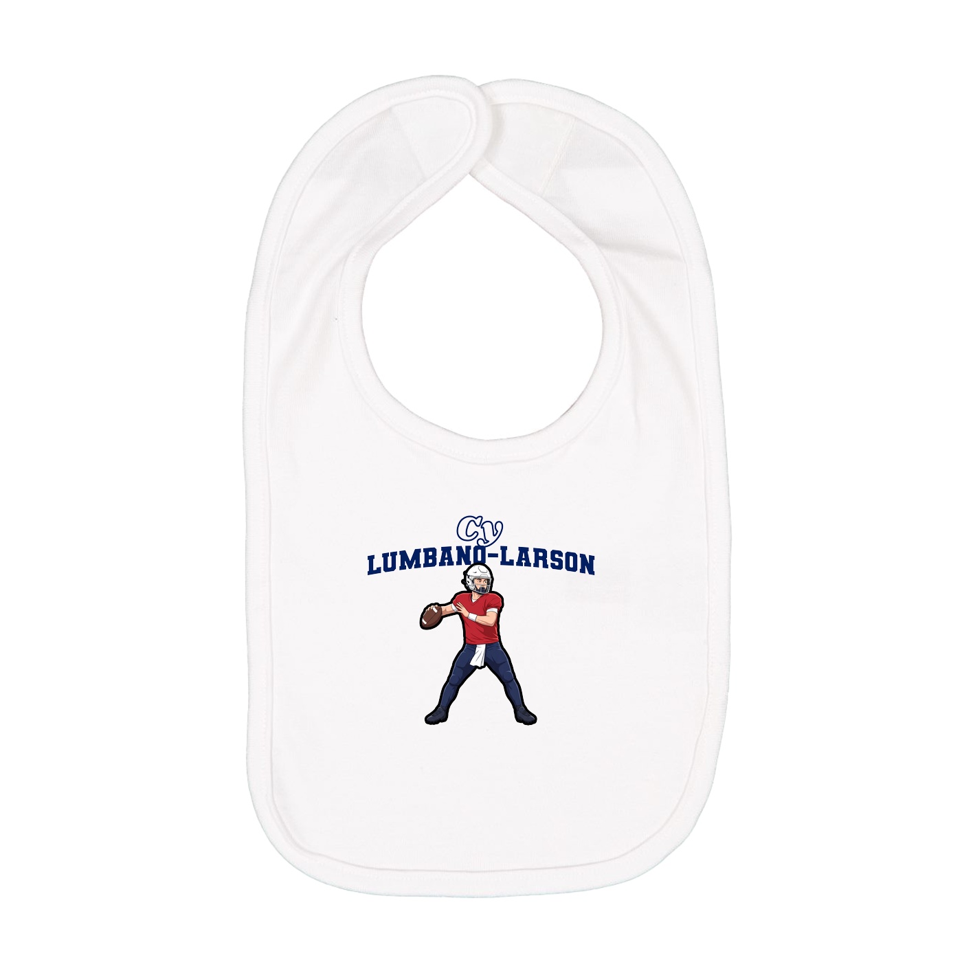 Infant Bib — Name Arch in White