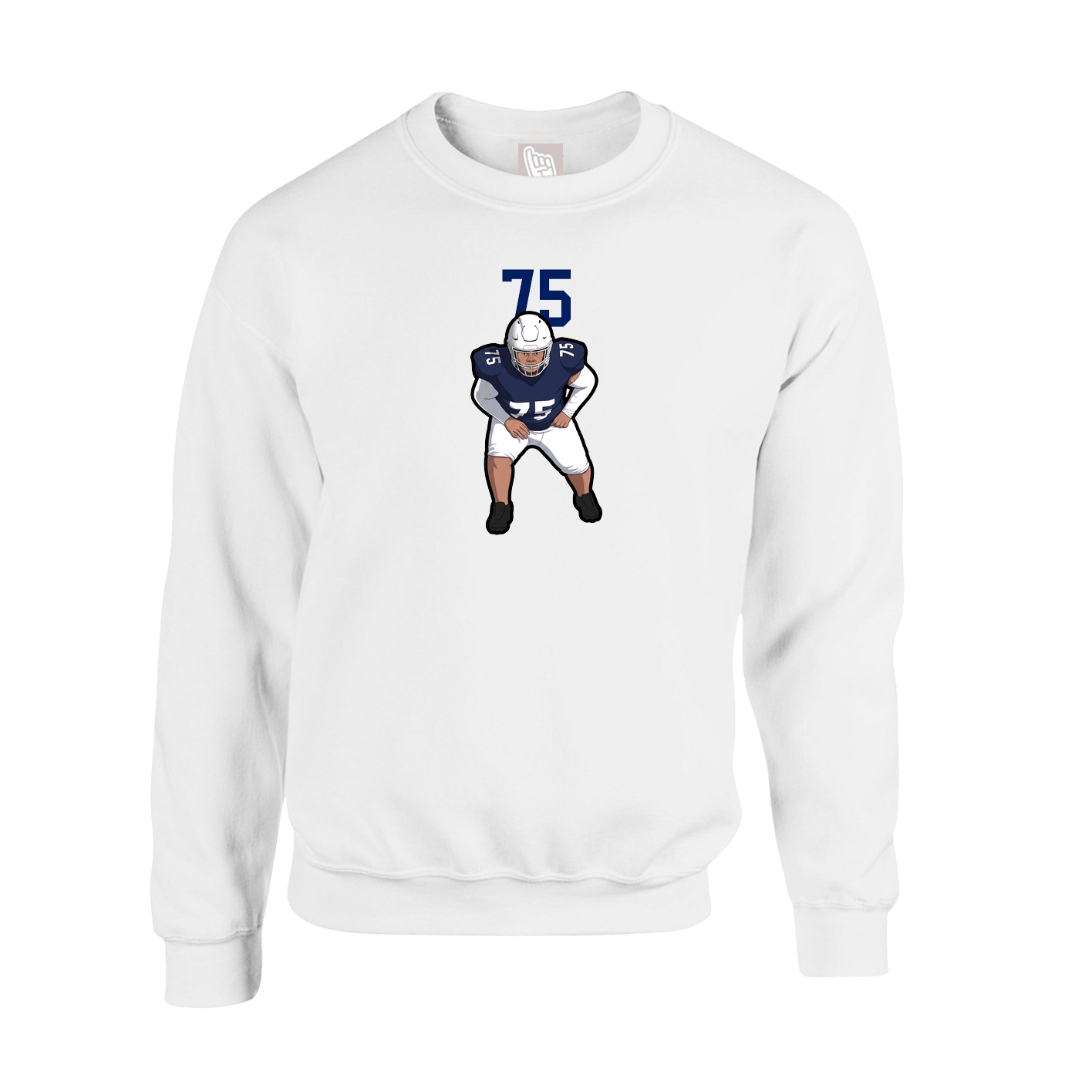 Fleece Crew — Number Top in White