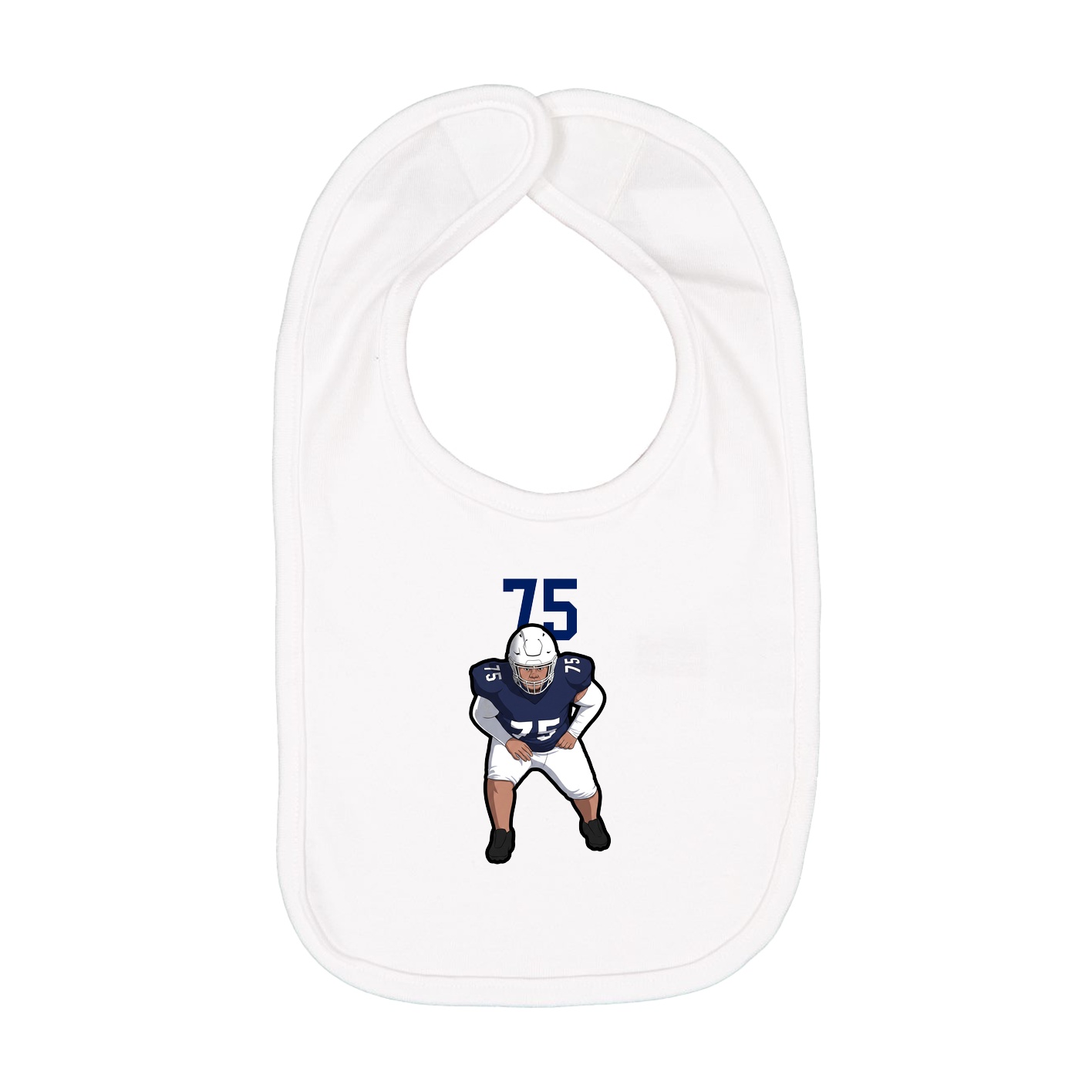 Infant Bib — Number Top in White