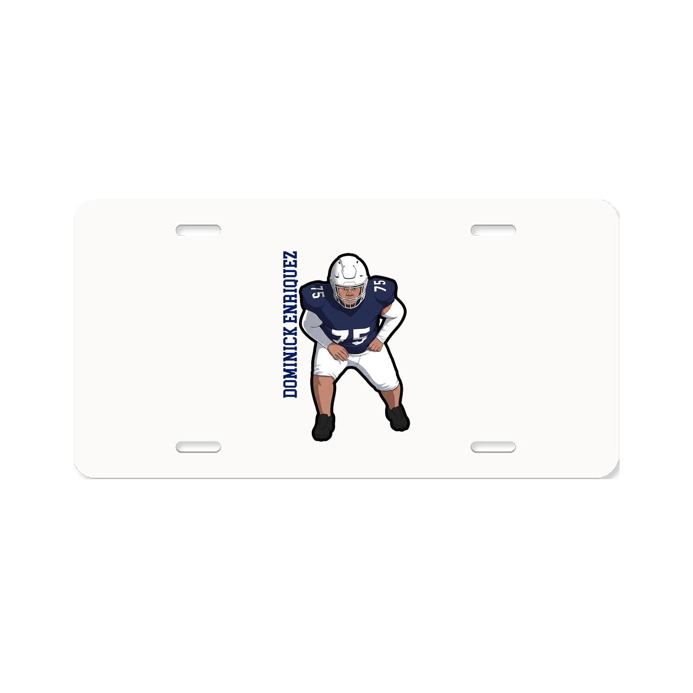 License Plate — Name Vertical in Classic