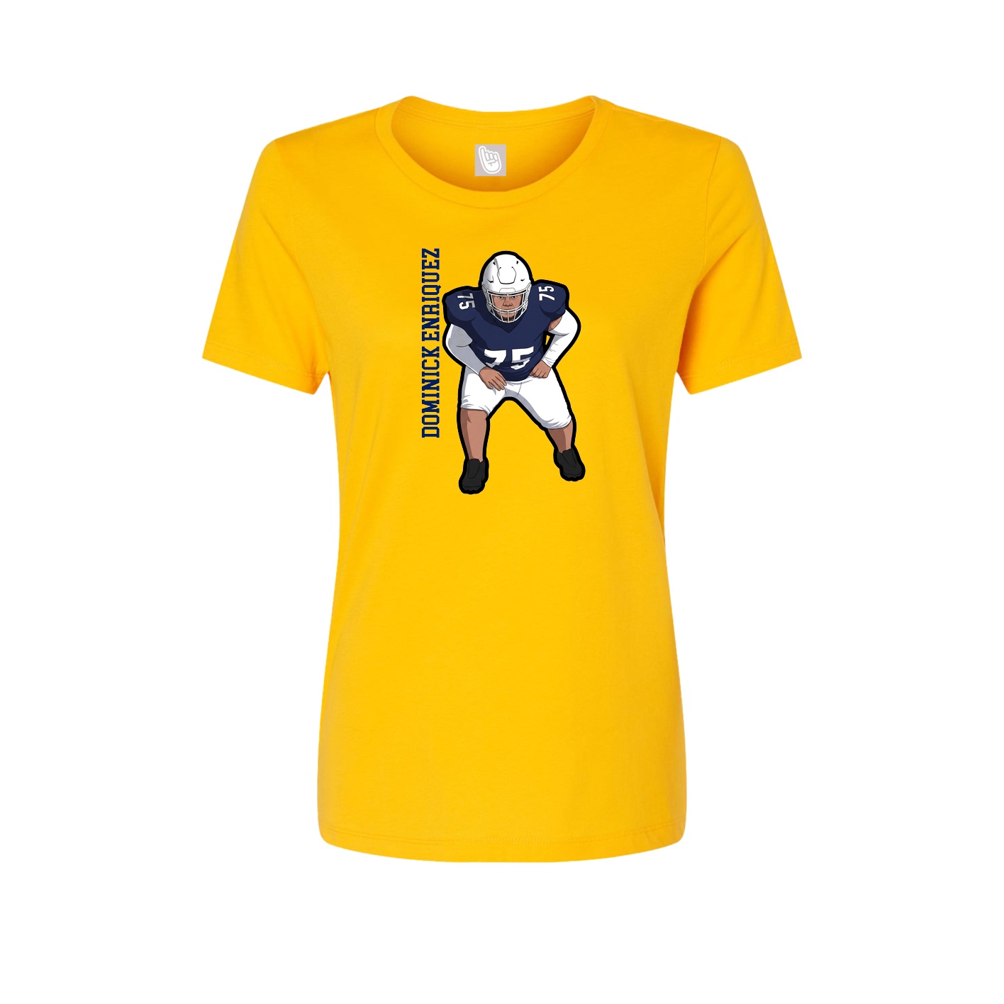 Fitted Women's Tee — Name Vertical in Gold