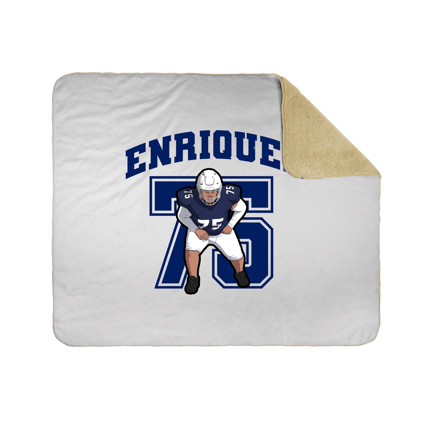 Throw Blanket — Number in White