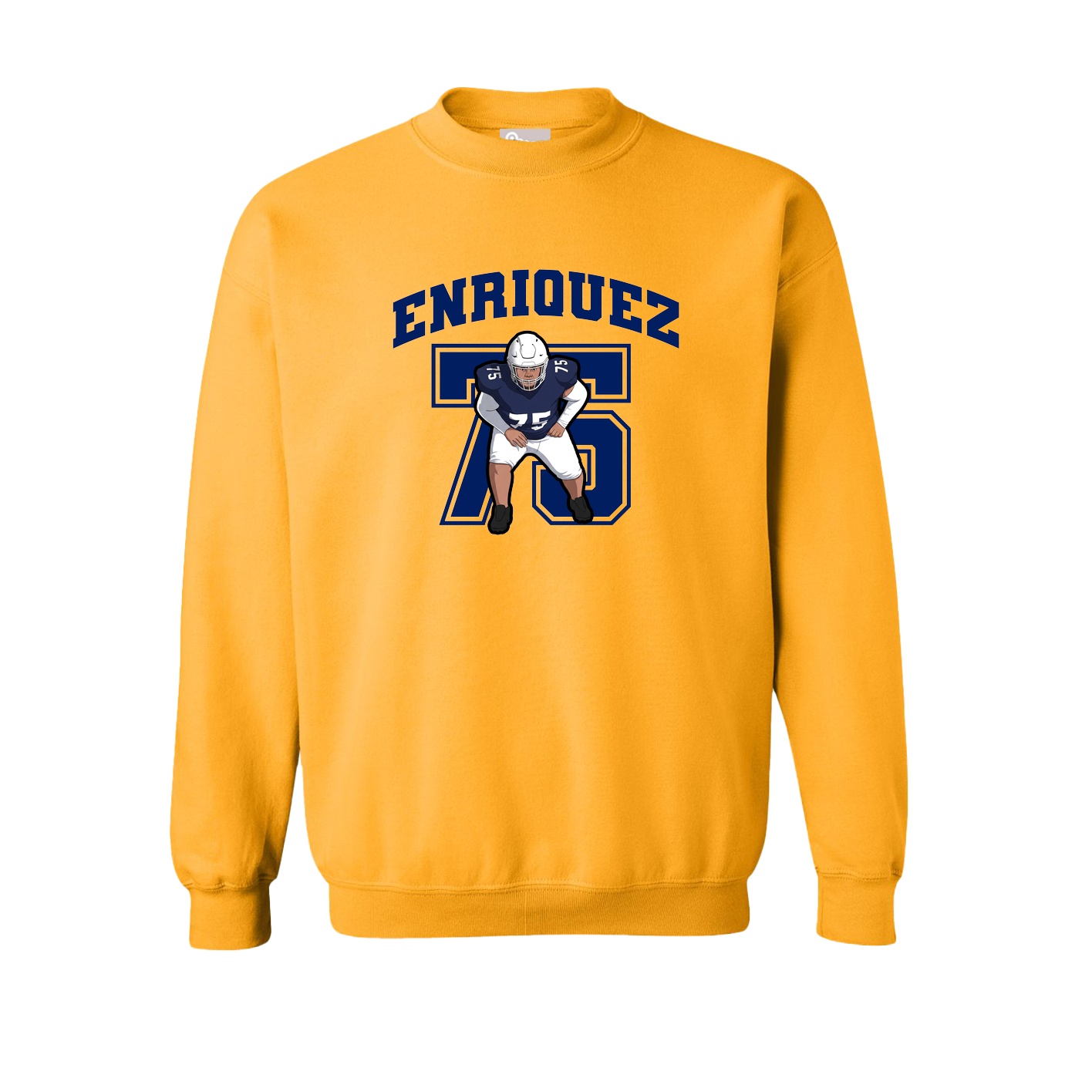 Fleece Crew — Number in Gold