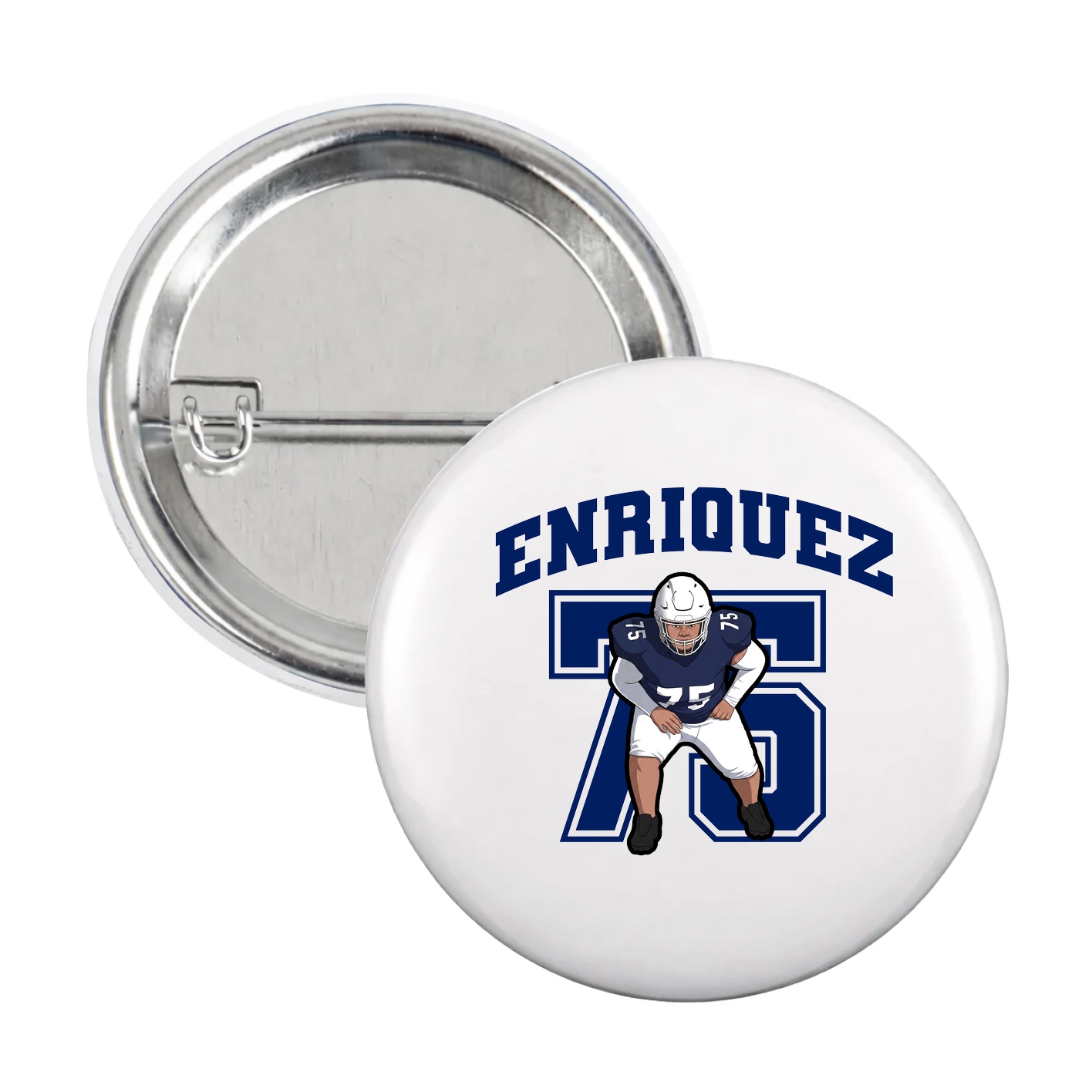 Game Day Button — Number in White