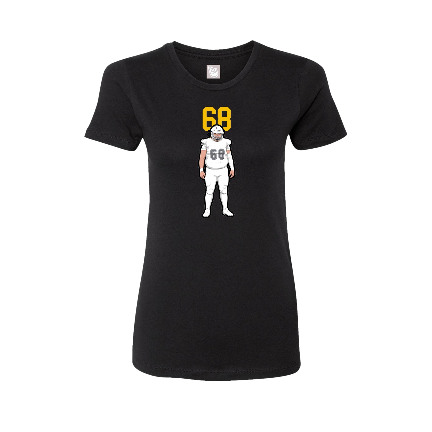 Fitted Women's Tee — Number Top in Black