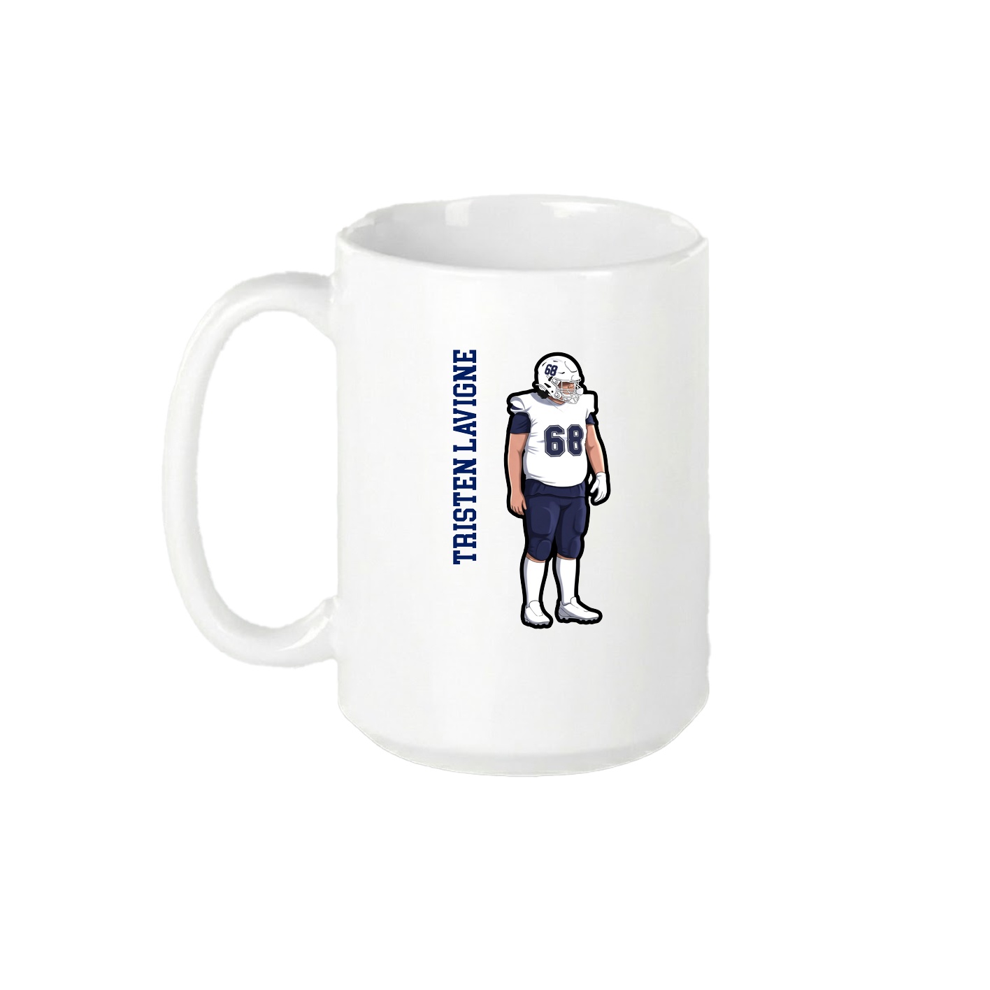 15oz Coffee Mug — Name Vertical in White