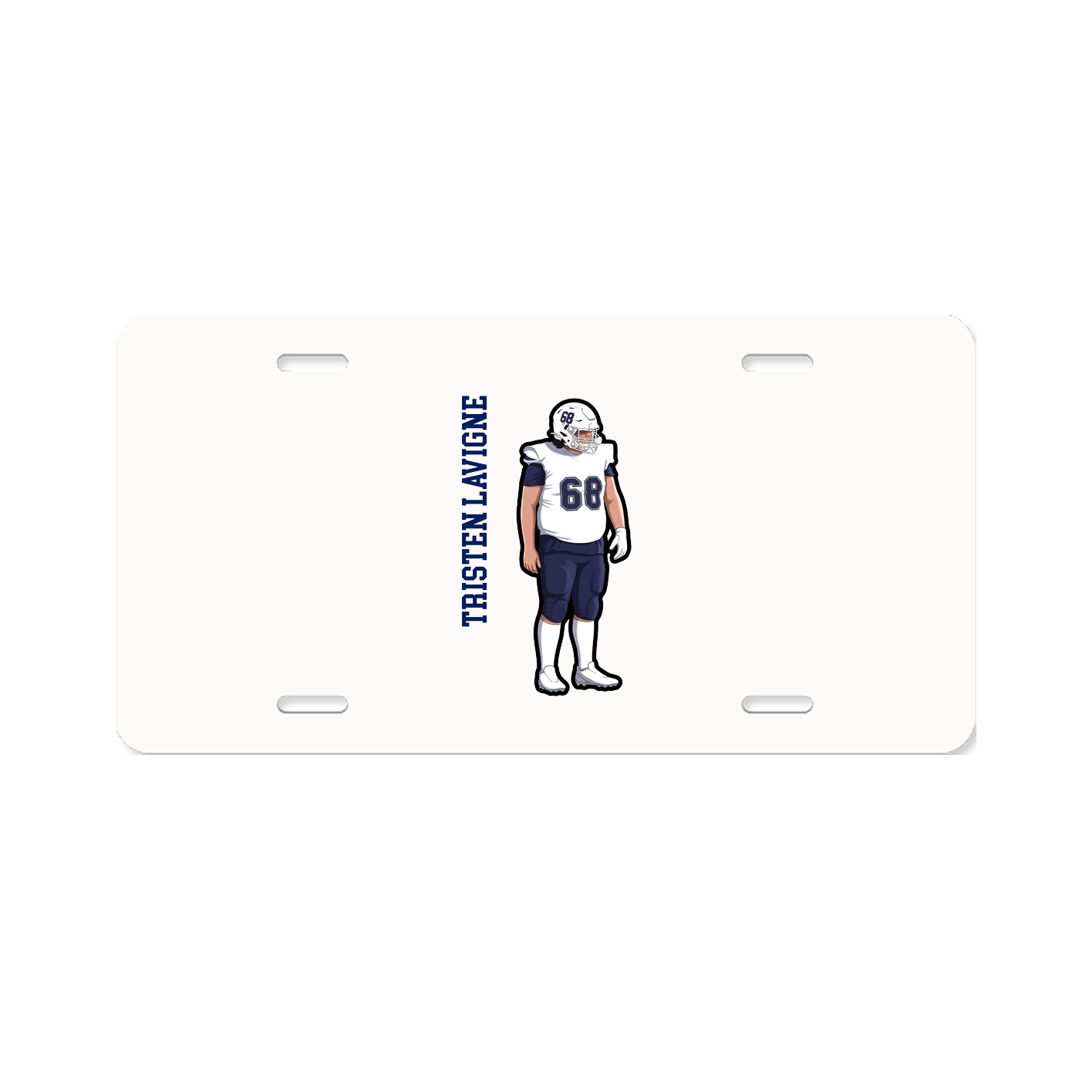 License Plate — Name Vertical in Classic