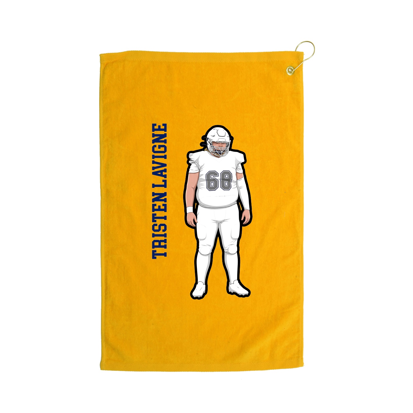 Golf Towel — Name Vertical in Gold