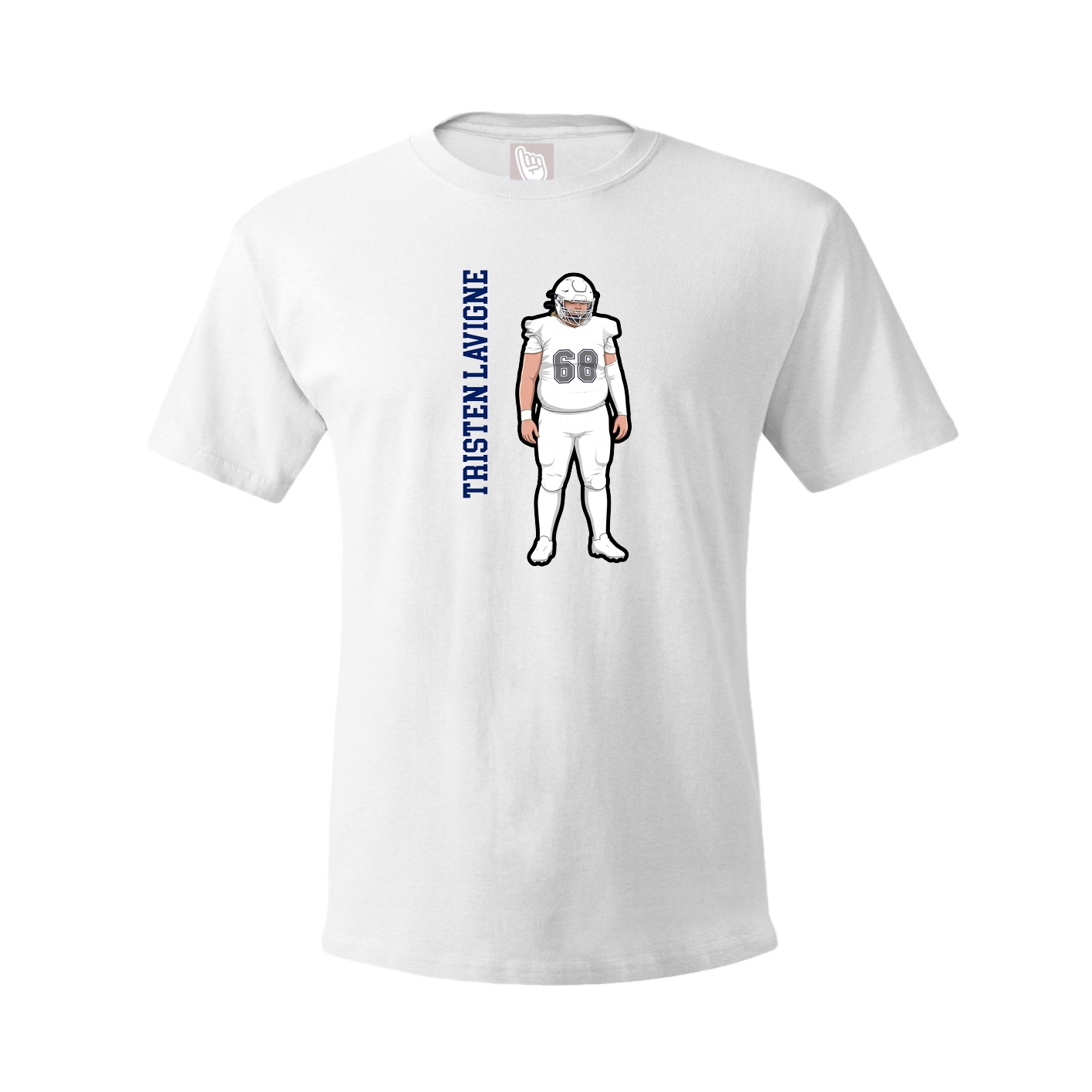 Youth Tee — Name Vertical in White