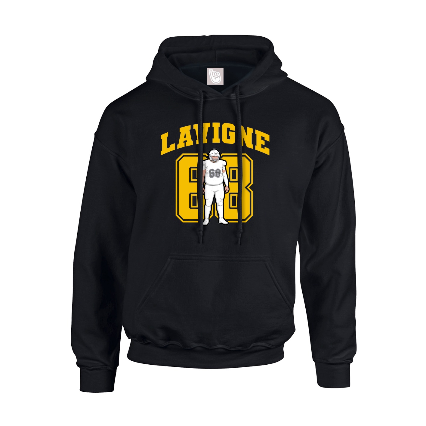 Youth Hoodie — Number in Black