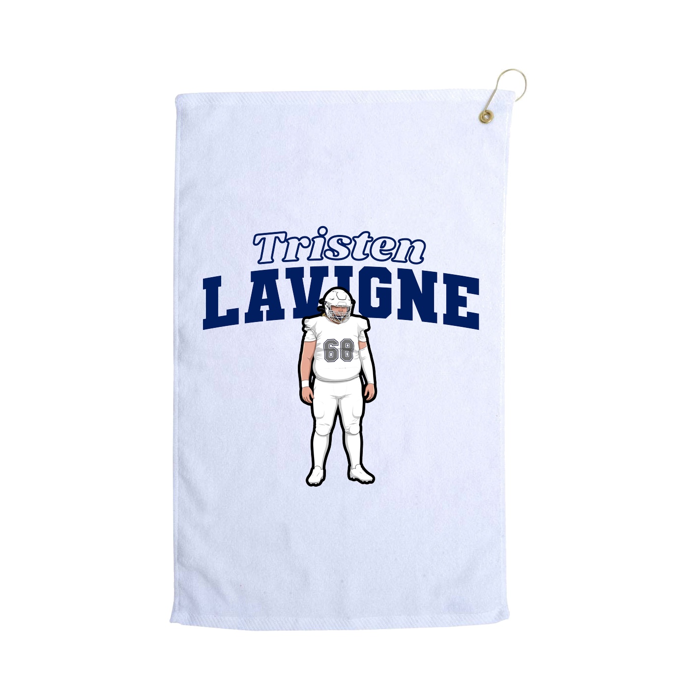 Golf Towel — Name Arch in White