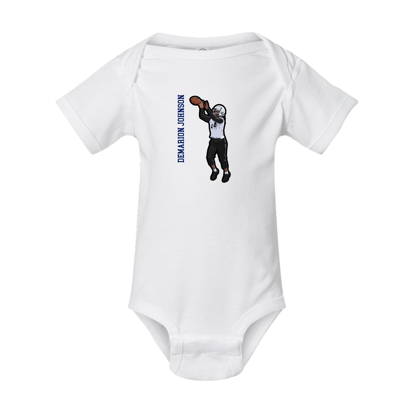 Baby Onesie — Name Vertical in White