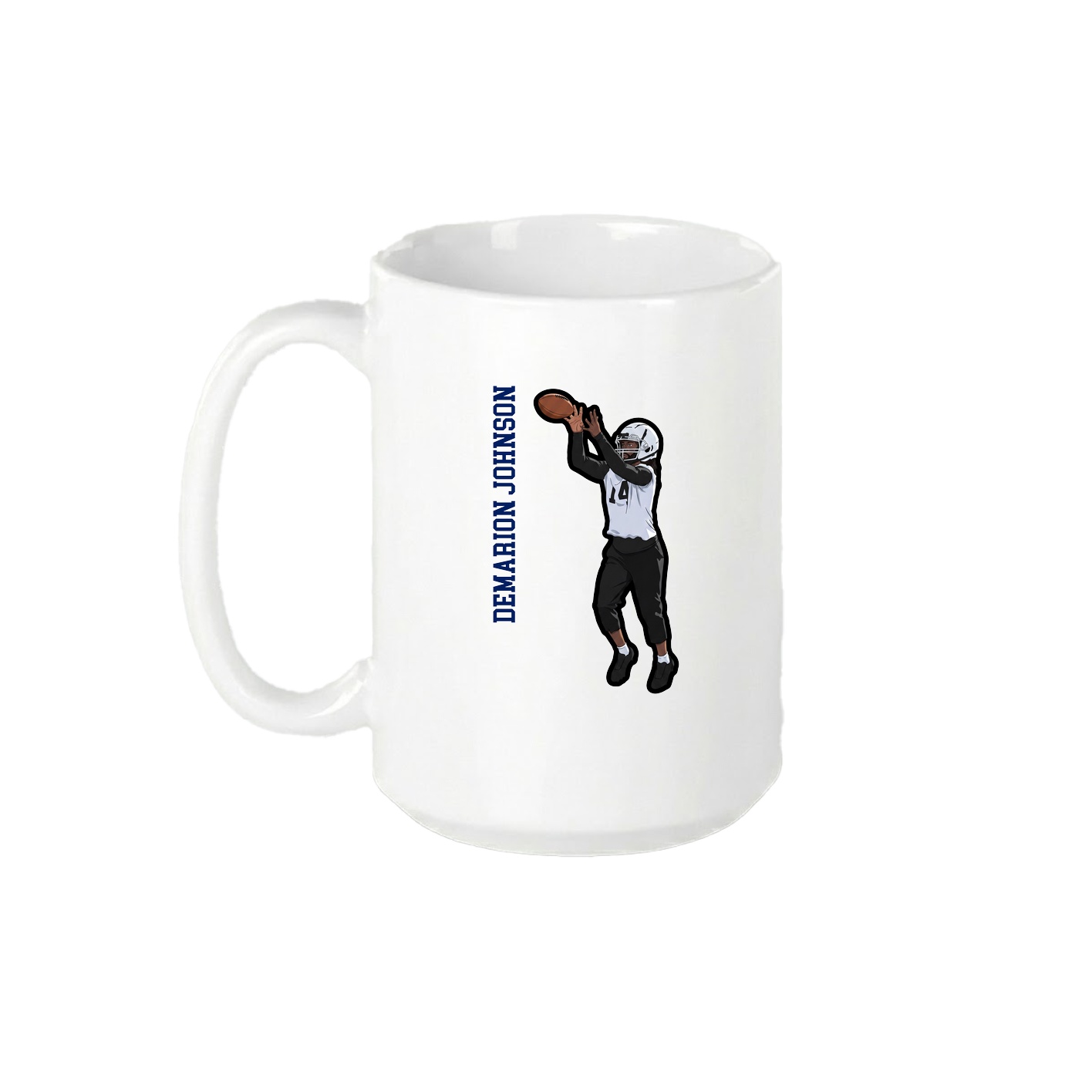 15oz Coffee Mug — Name Vertical in White
