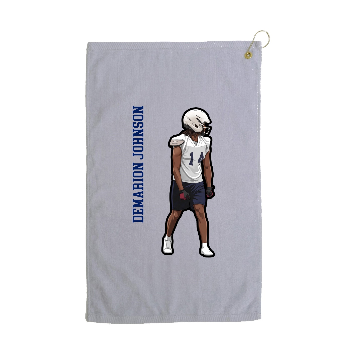 Golf Towel — Name Vertical in Grey