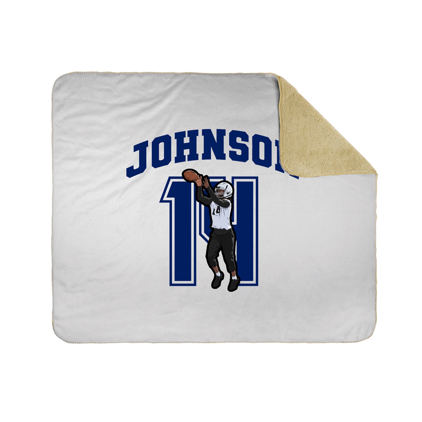 Throw Blanket — Number in White