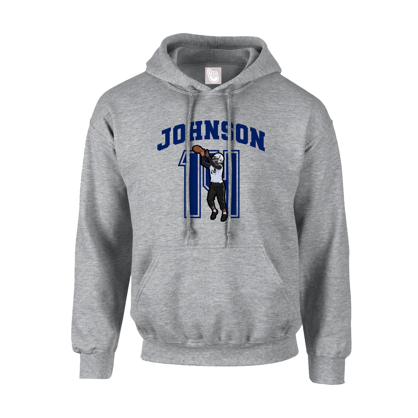 Youth Hoodie — Number in Grey