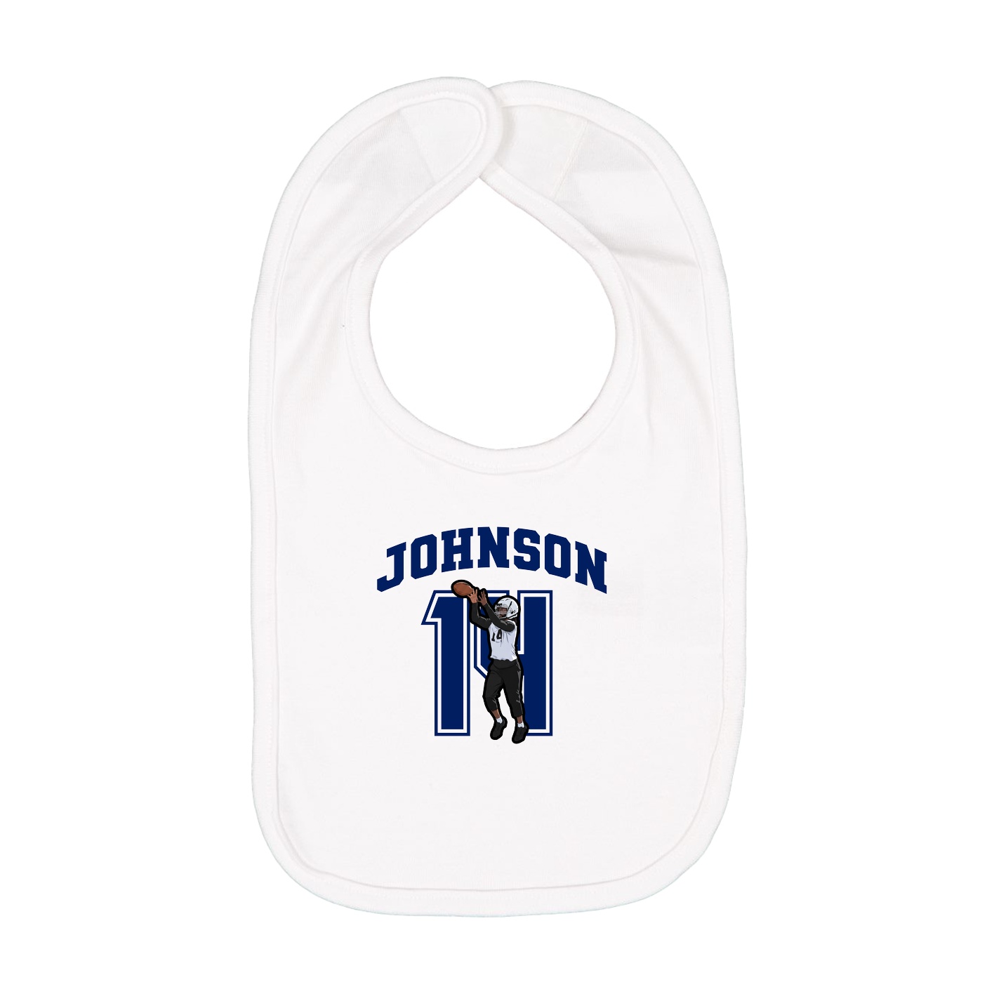 Infant Bib — Number in White