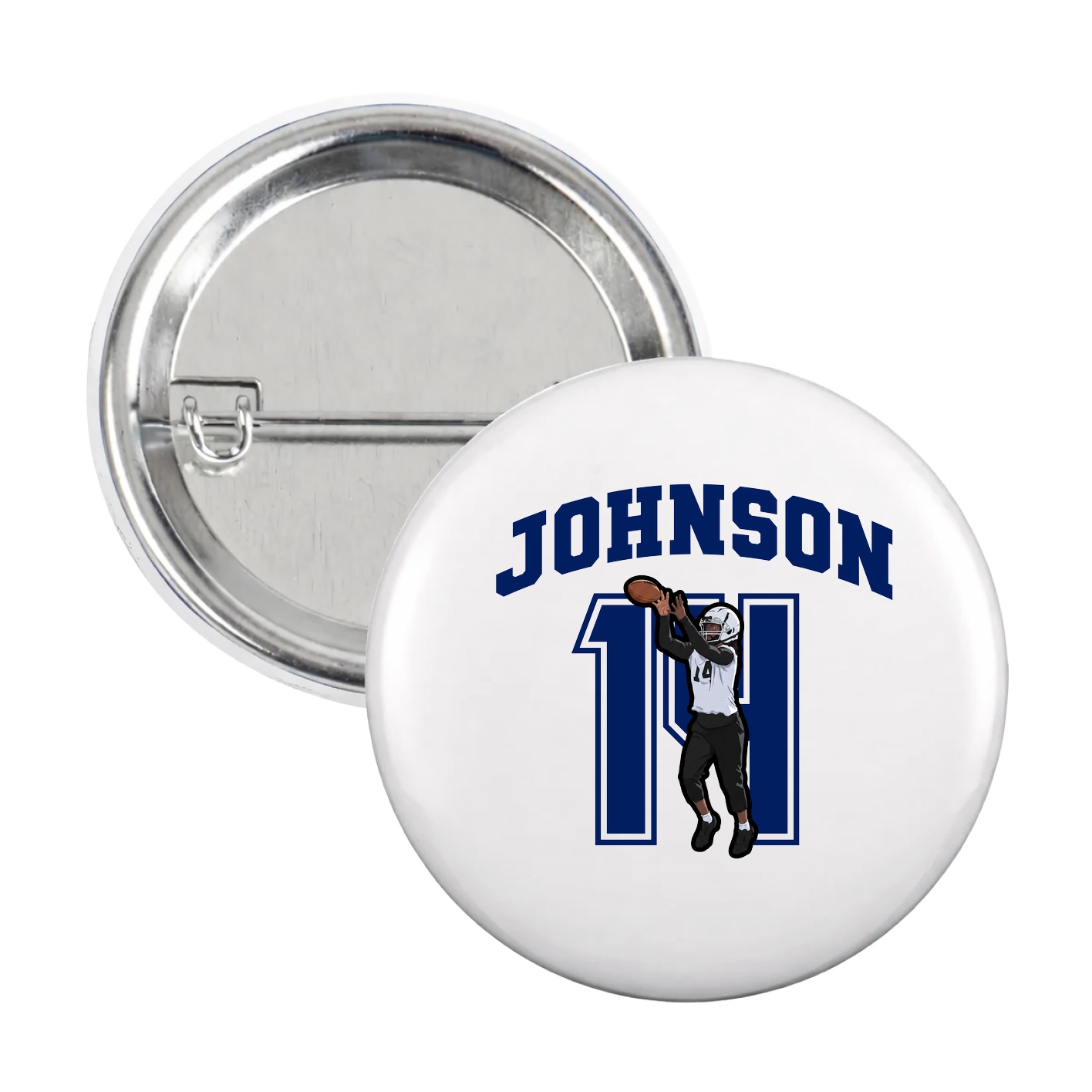 Game Day Button — Number in White