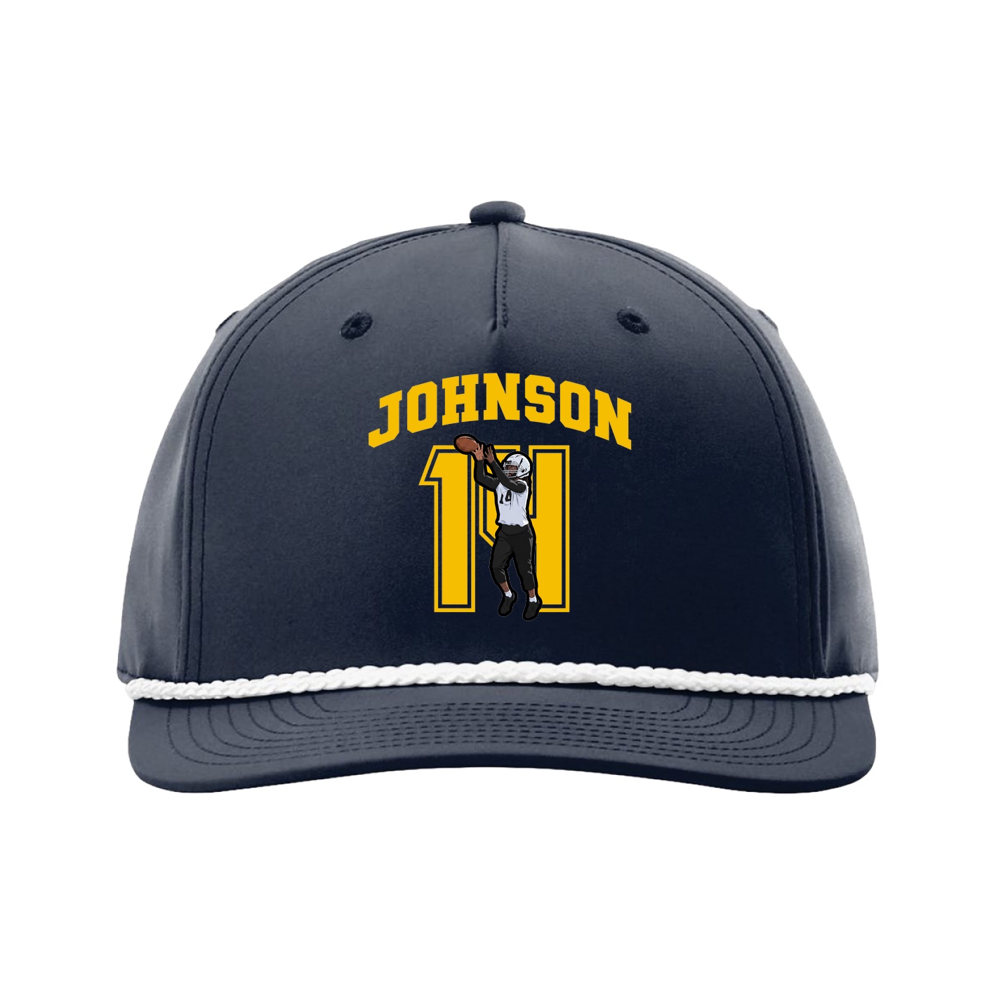 Five-Panel Classic Rope Cap — Number in Navy