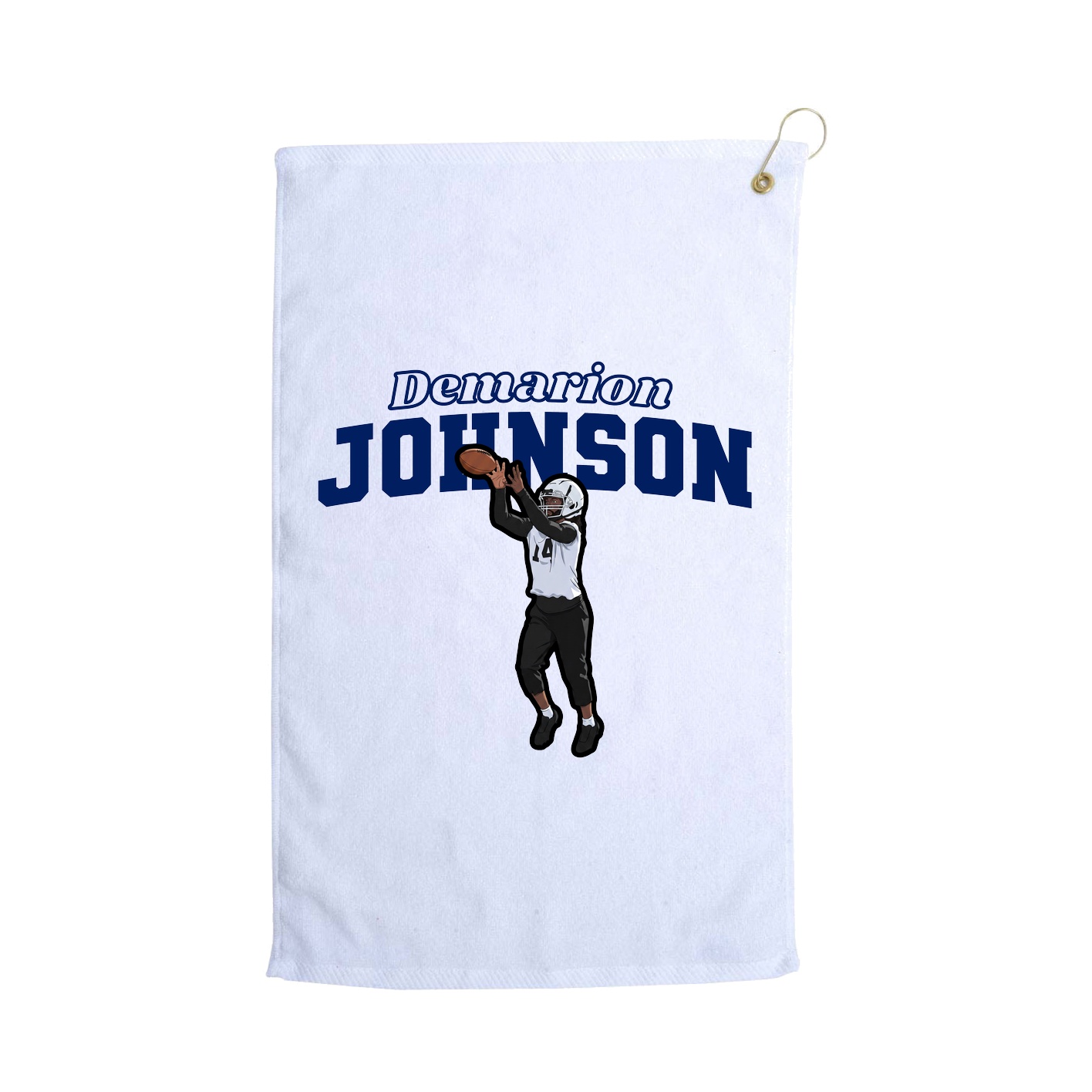 Golf Towel — Name Arch in White