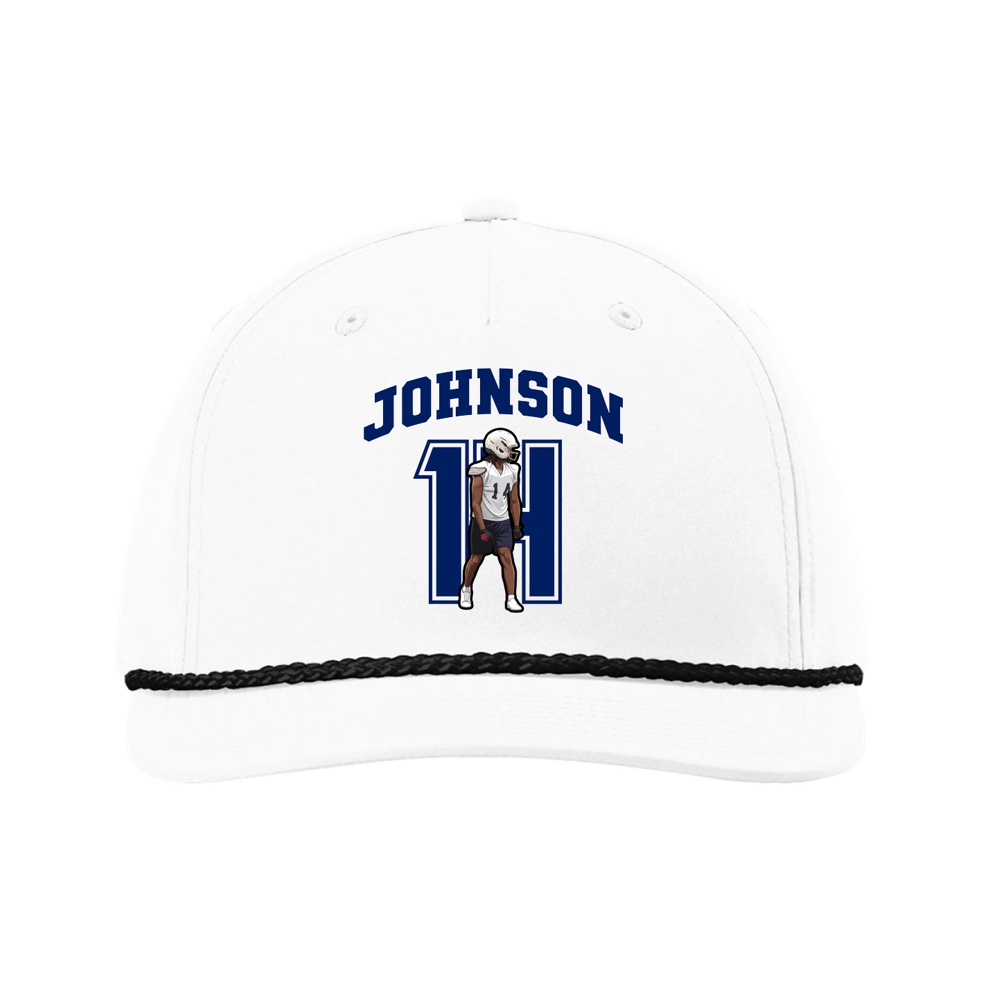 Five-Panel Classic Rope Cap — Number in White