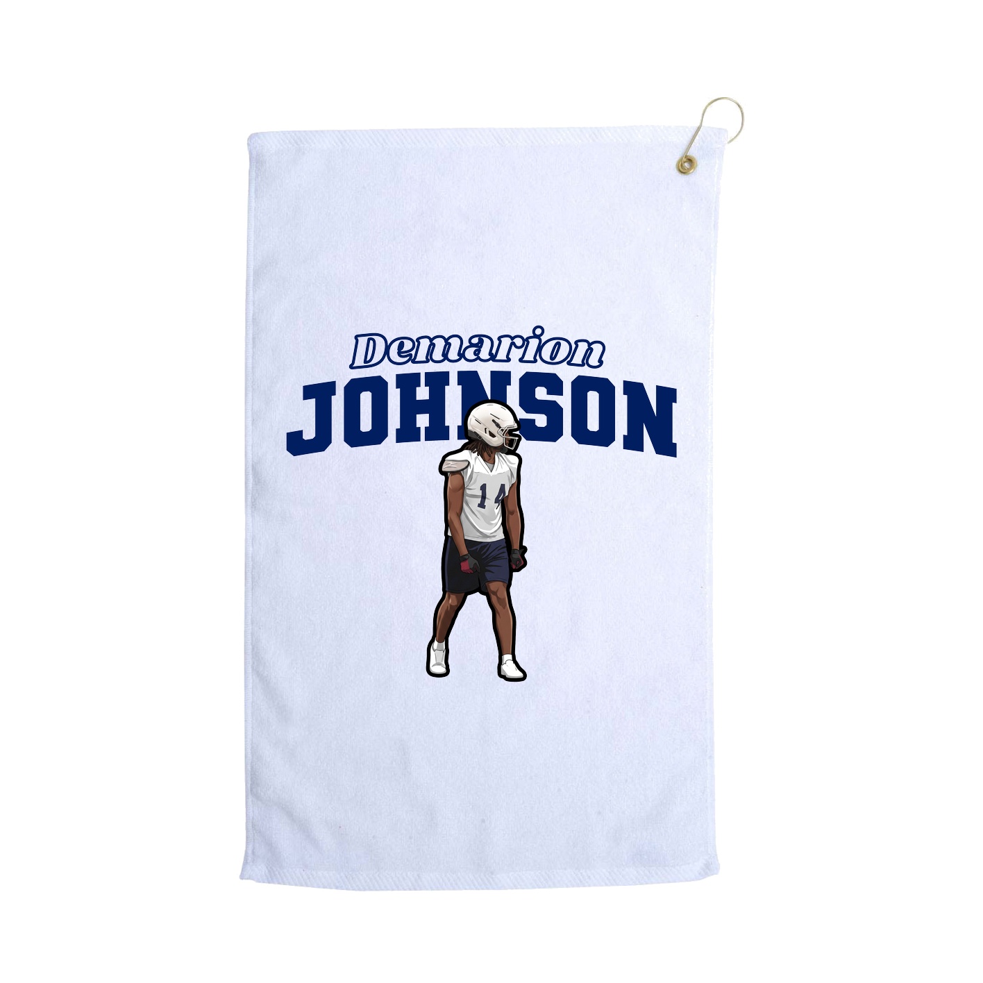 Golf Towel — Name Arch in White