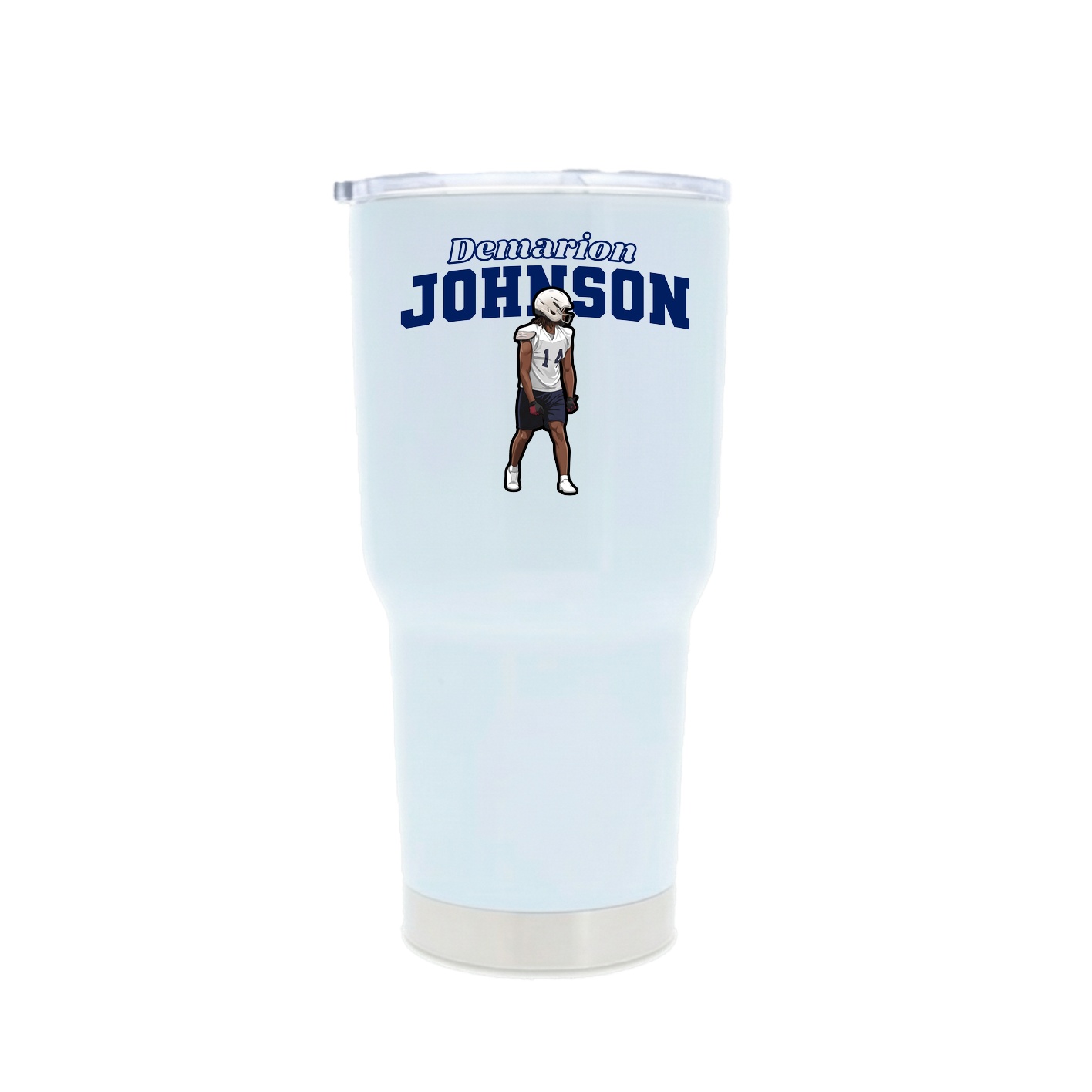 30oz Stainless Steel Tumbler — Name Arch in White
