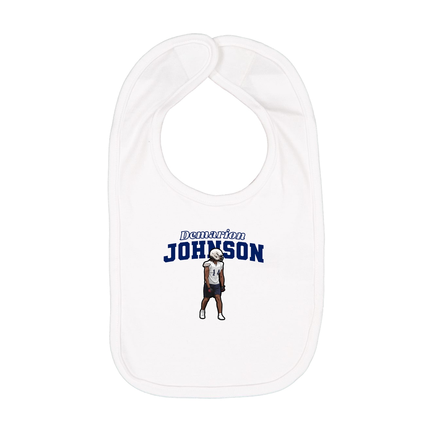 Infant Bib — Name Arch in White