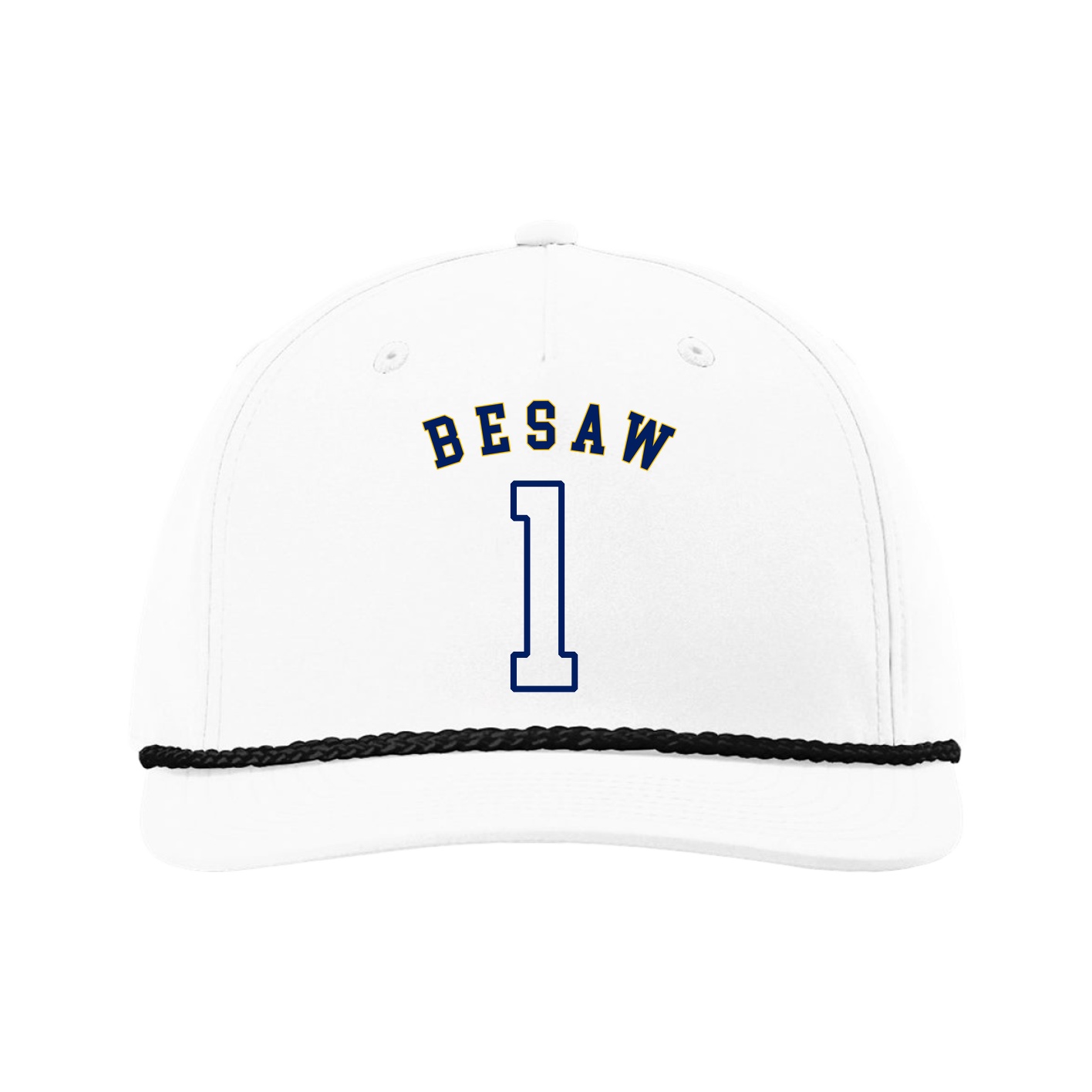 Five-Panel Classic Rope Cap — Shirsey Arch in White